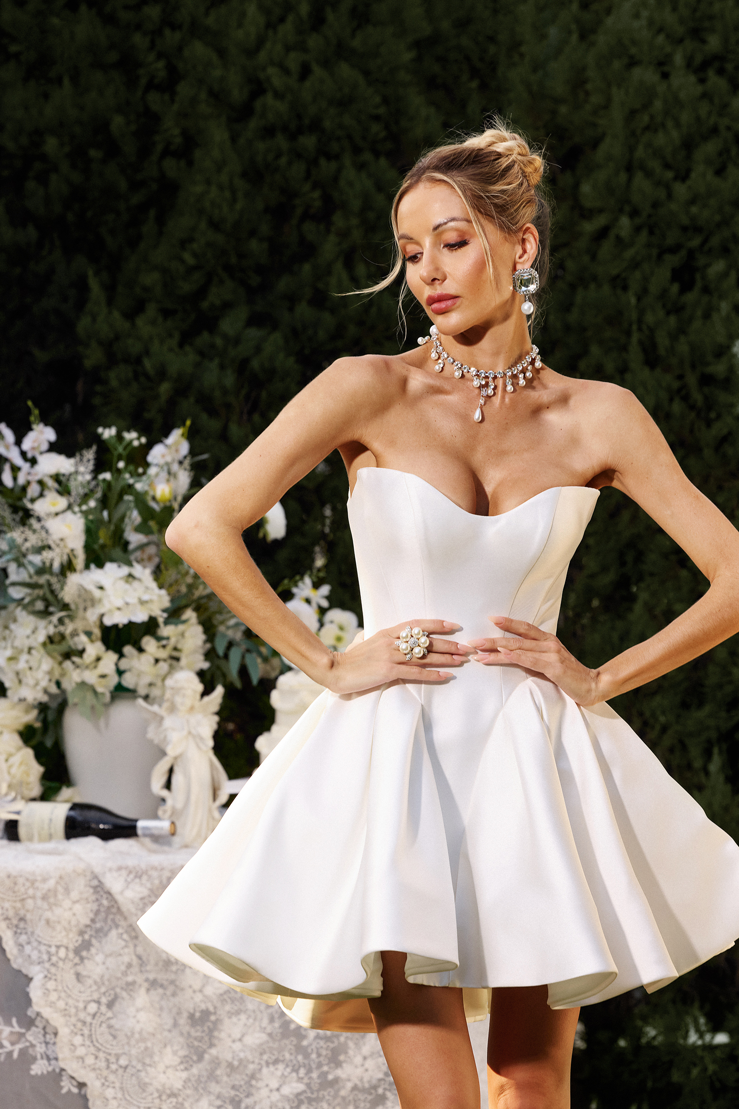 Fakula Sleeveless Lacing Mini Dress