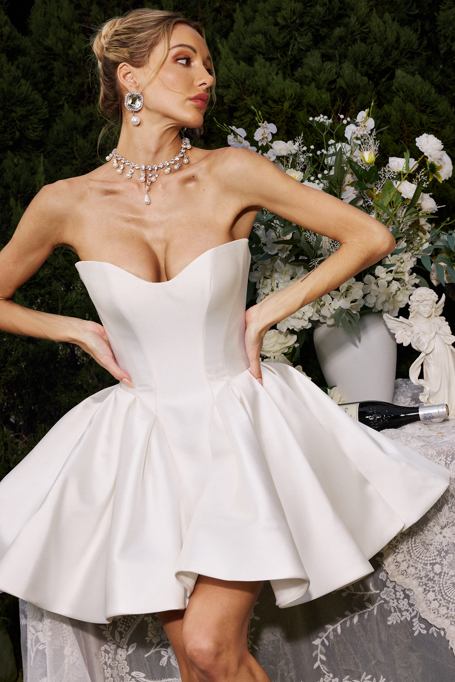 Fakula Sleeveless Lacing Mini Dress