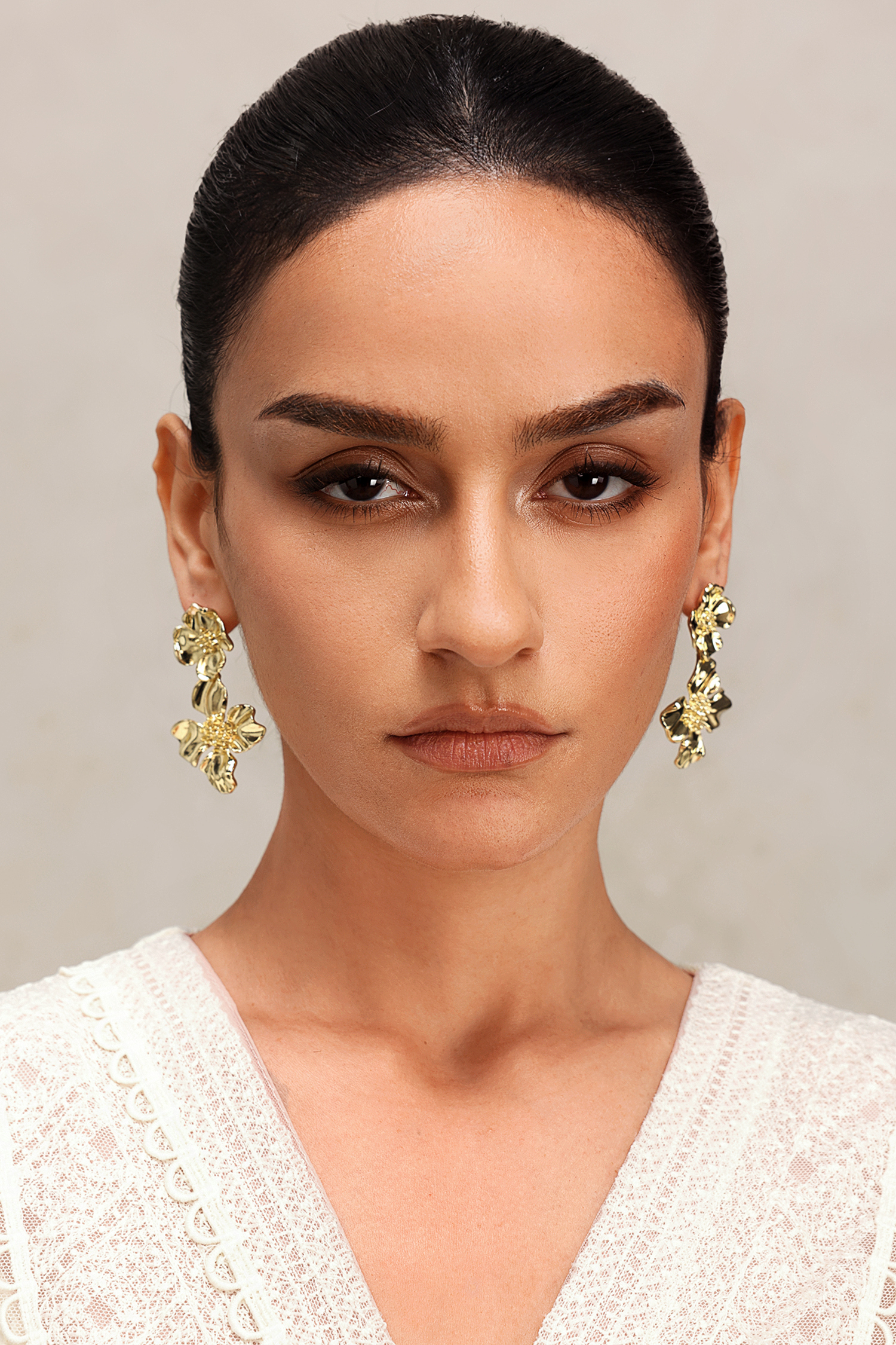 Pillose Flowers Metal Earrings