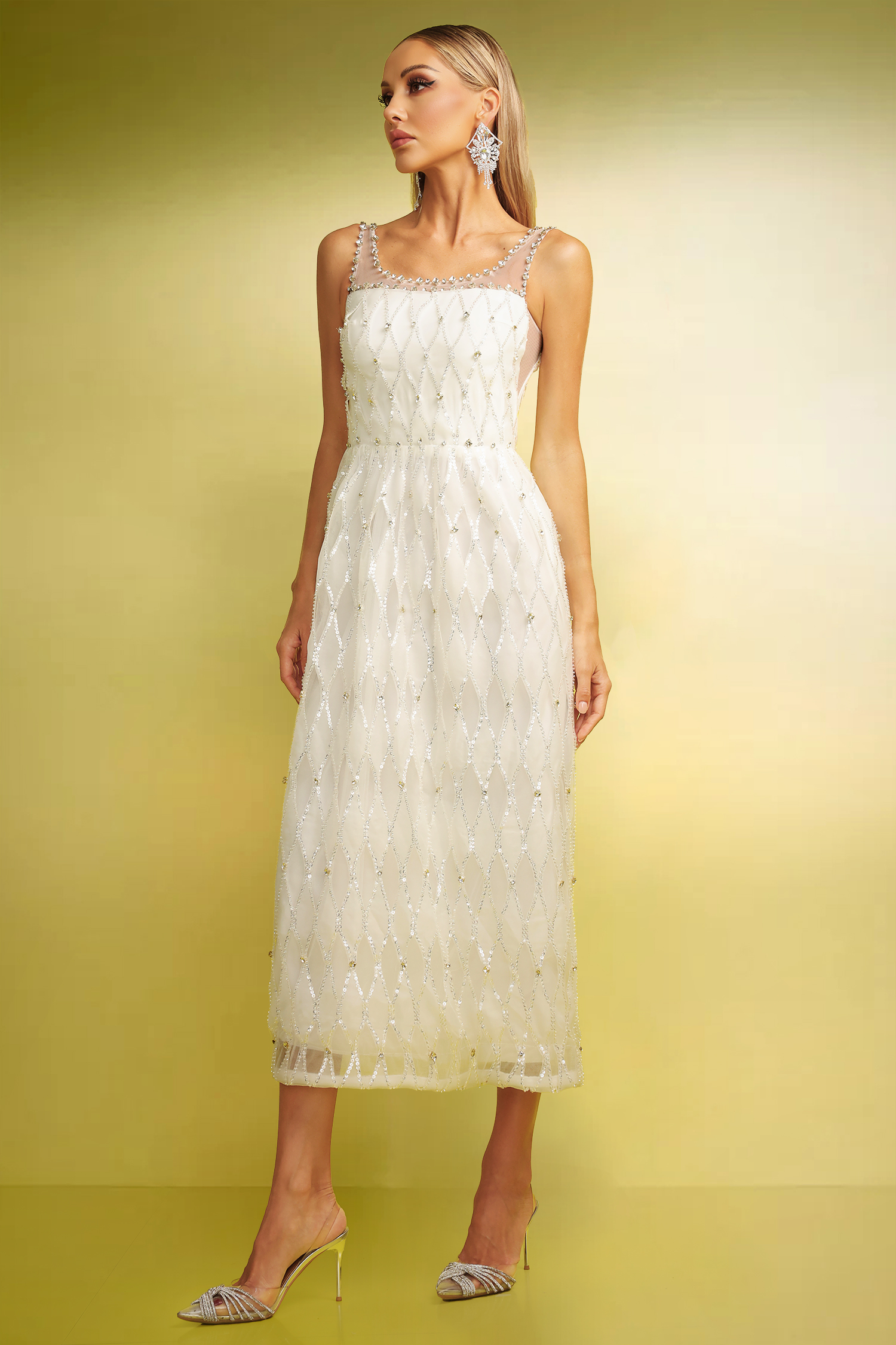 Wezal Sleeveless Diamond Maxi Dress