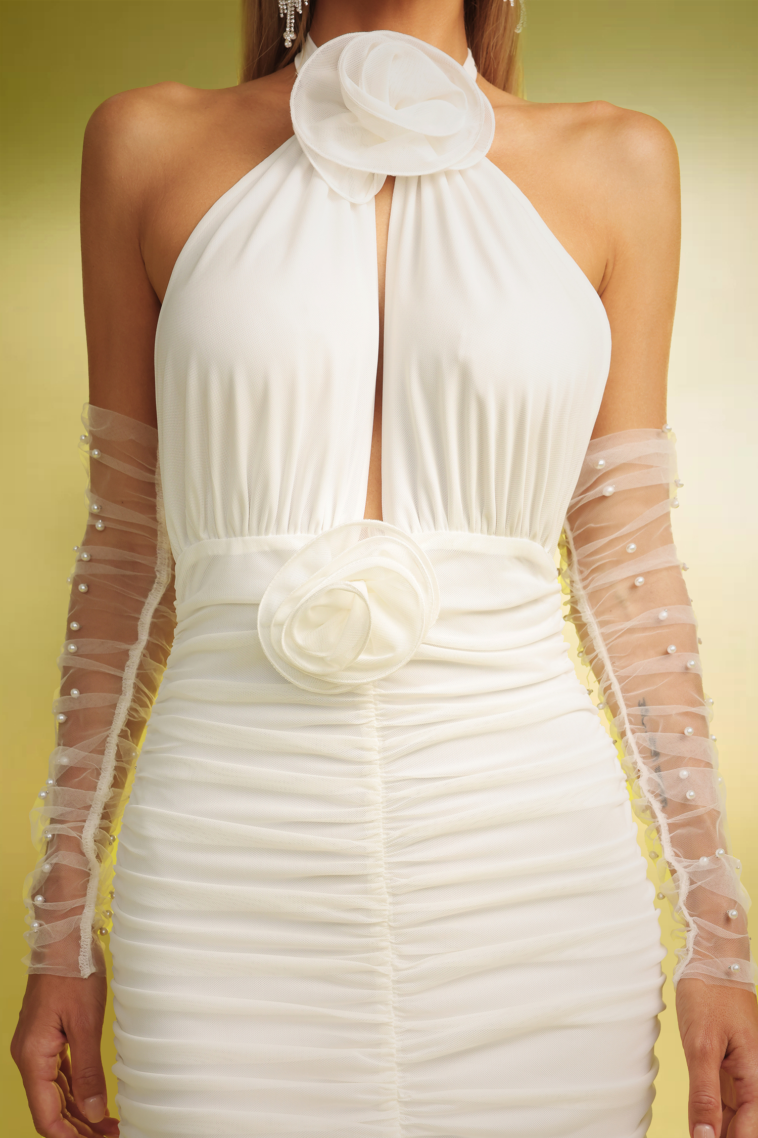 Eleganza Flrs Slim Maxi Backless Maxi Dress