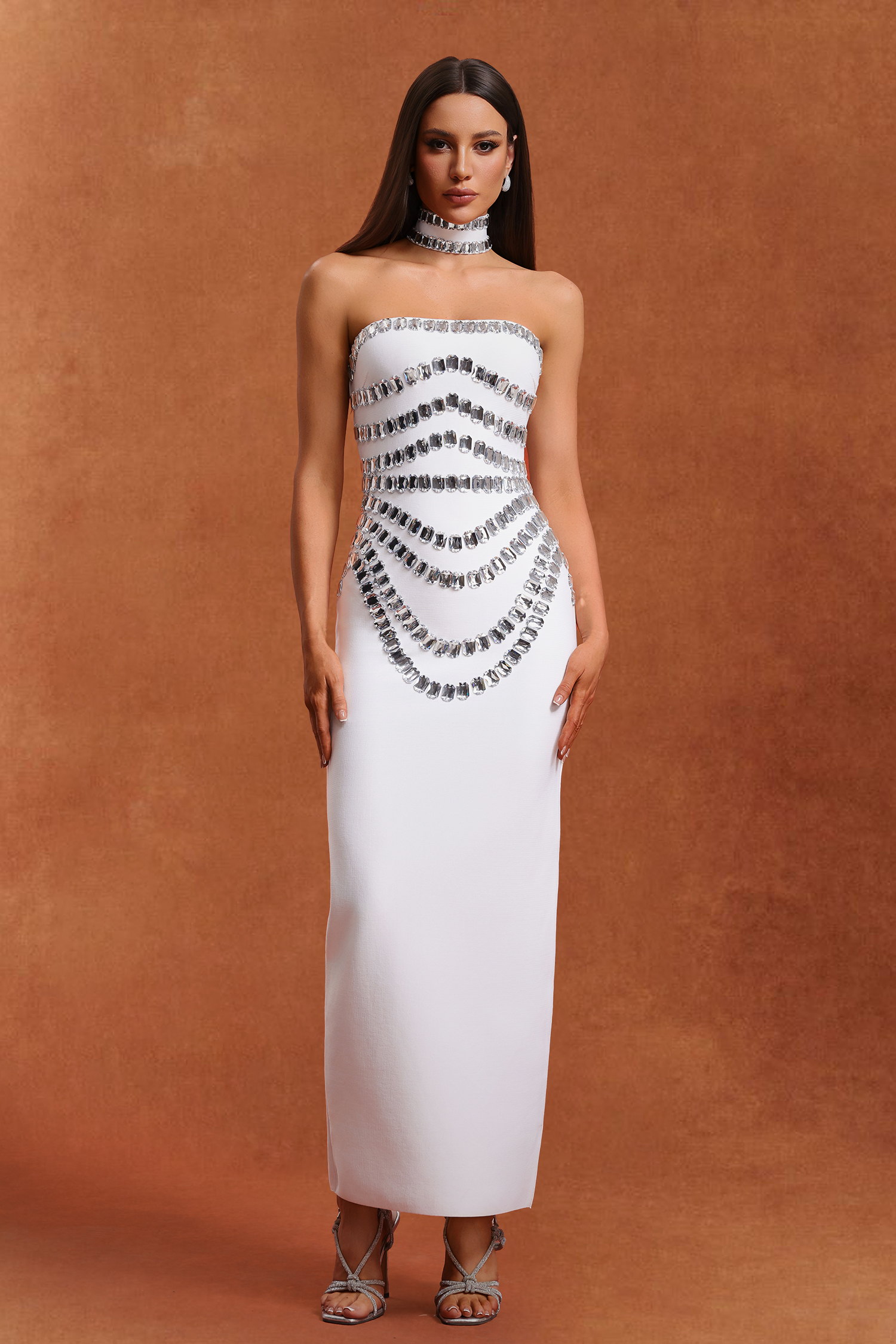 Teresa Sleeveless Diamond Bandage Maxi Two Piece Set