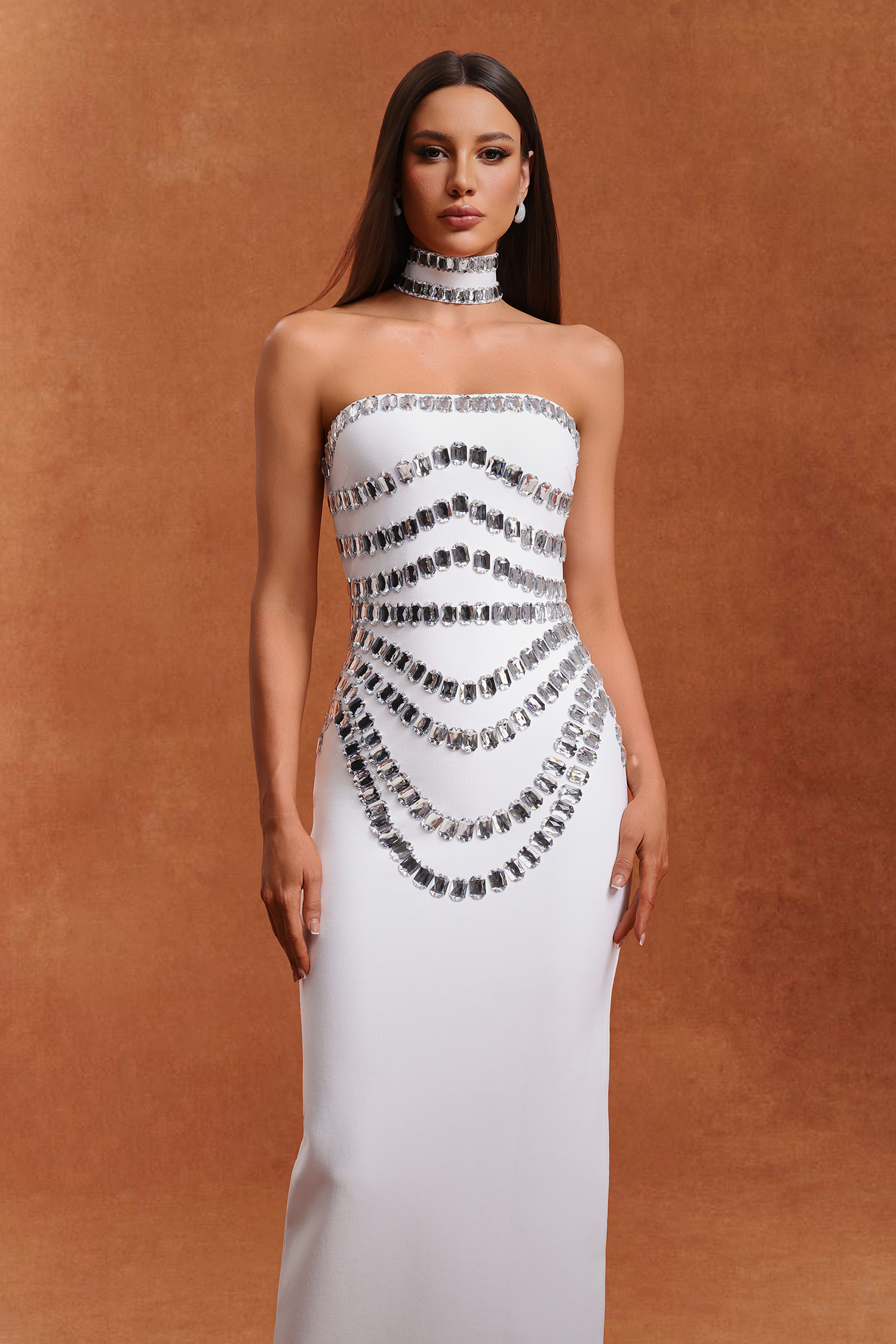 Teresa Sleeveless Diamond Bandage Maxi Two Piece Set