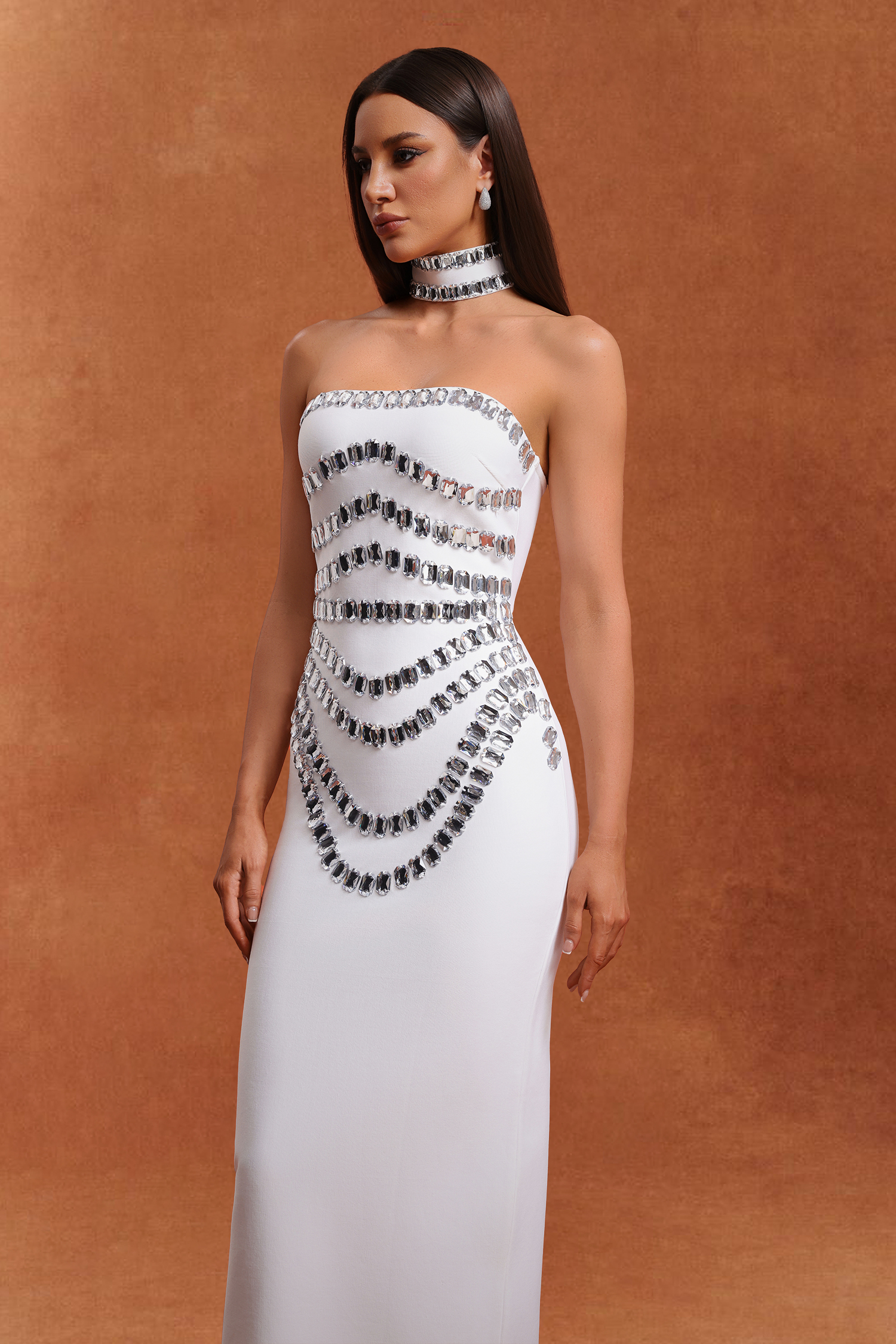 Teresa Sleeveless Diamond Bandage Maxi Two Piece Set