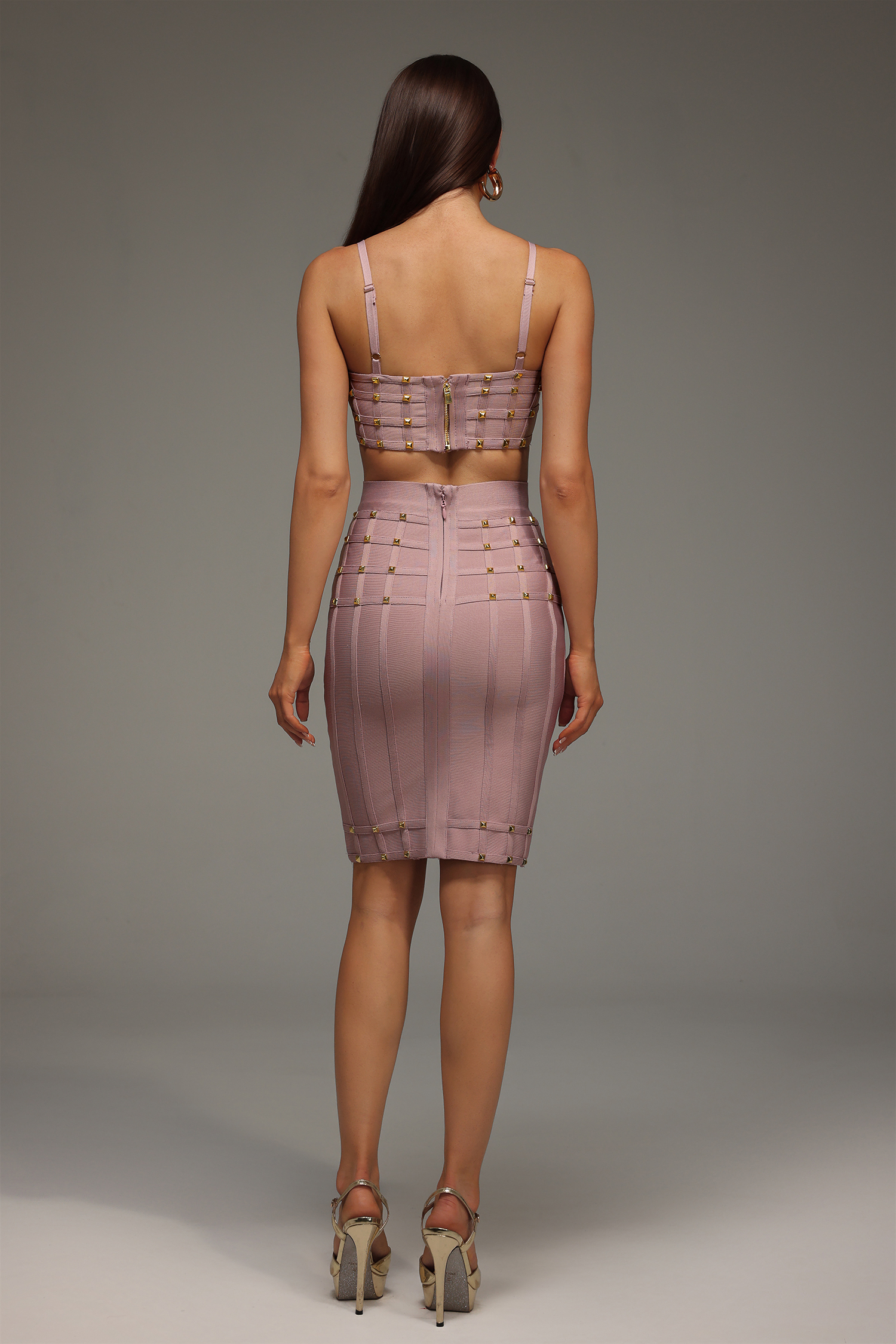 Dora Sleeveless Willow Nails Bandage Mini Two Piece Set