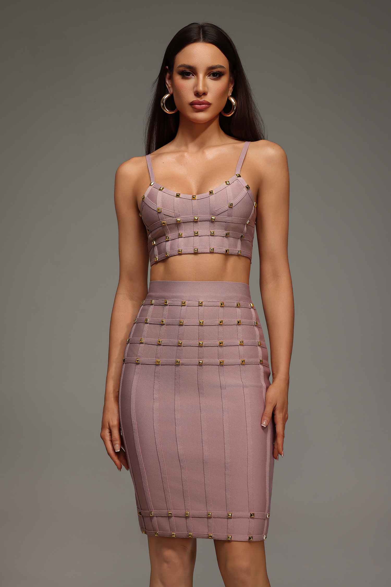 Dora Sleeveless Willow Nails Bandage Mini Two Piece Set