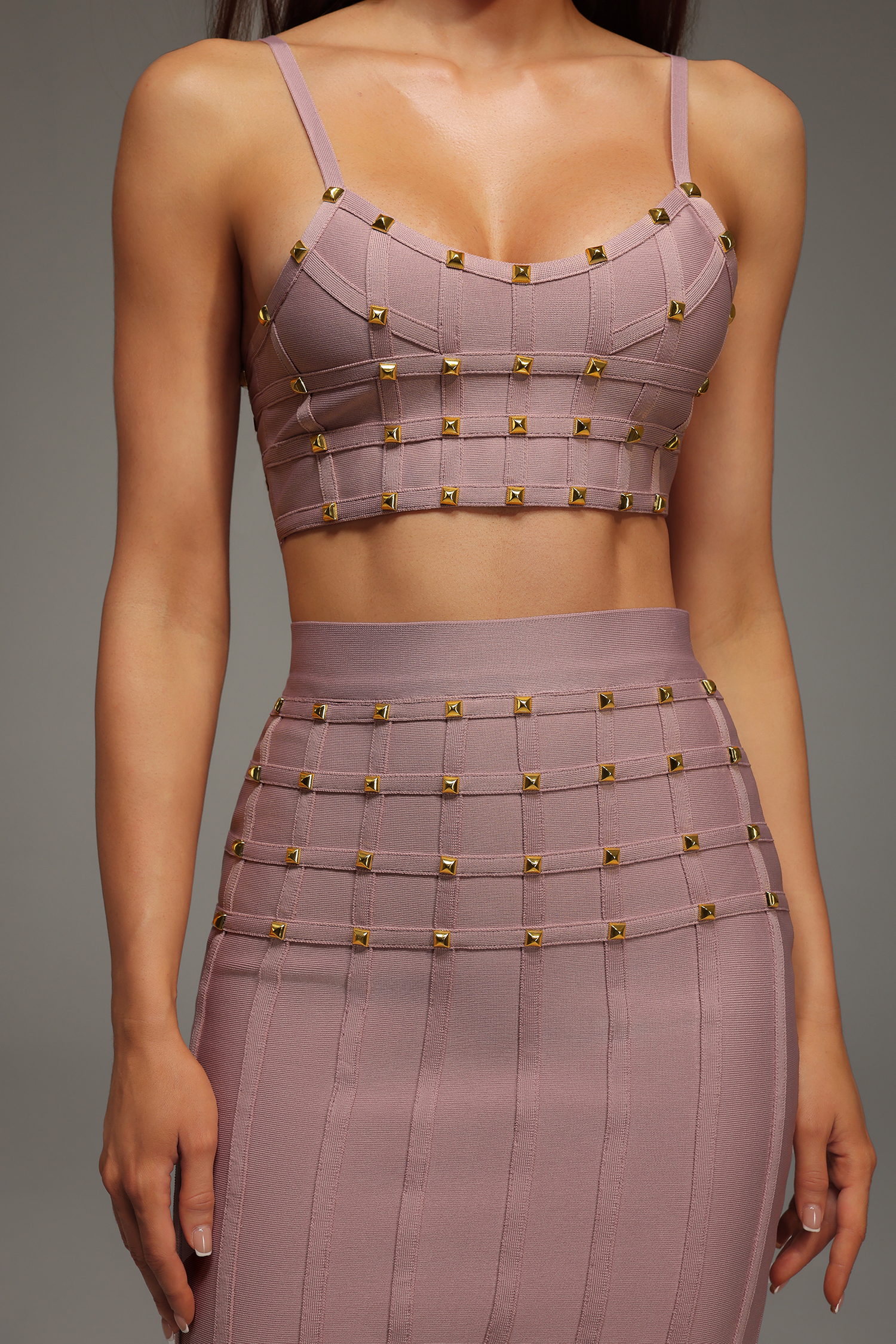 Dora Sleeveless Willow Nails Bandage Mini Two Piece Set