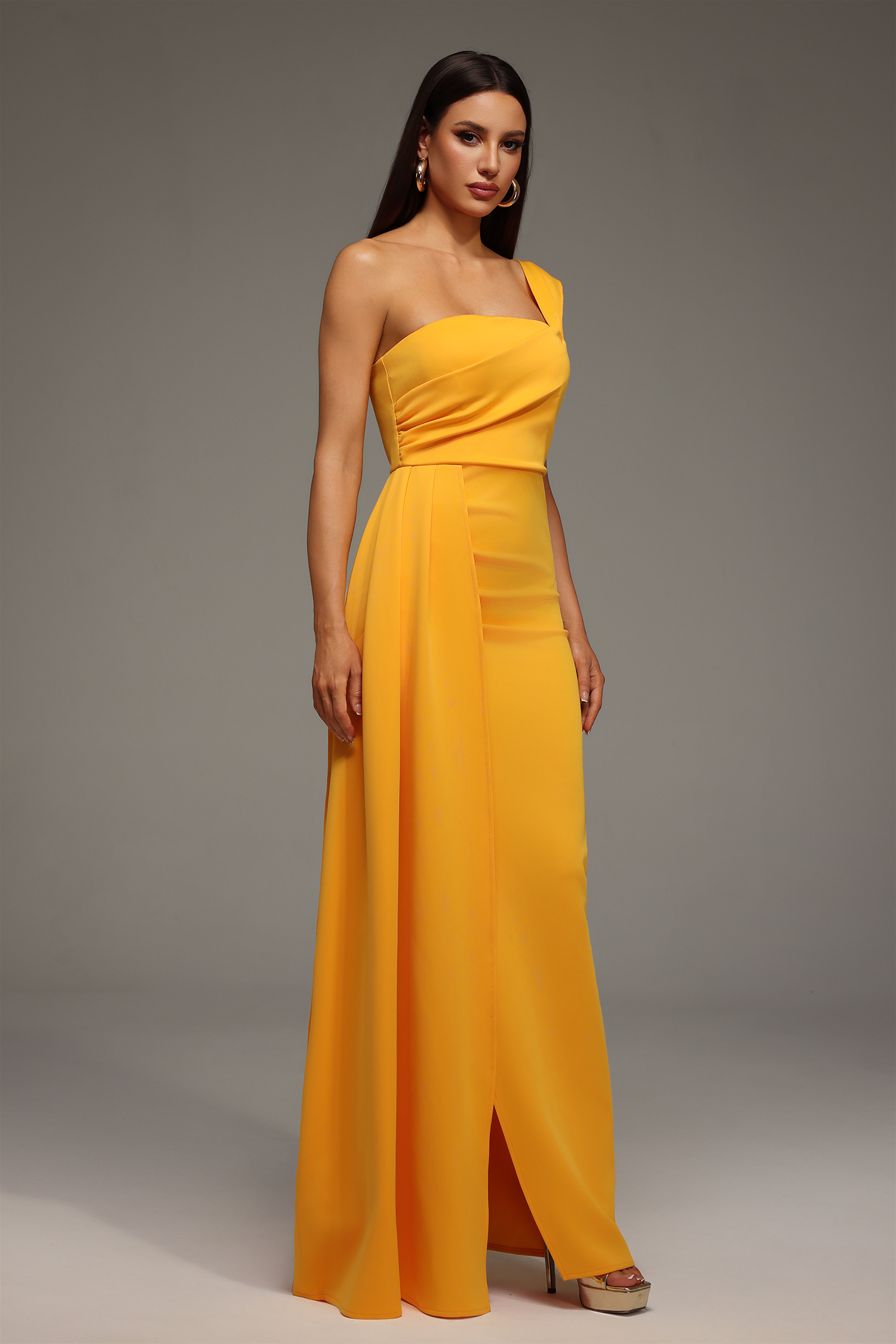 Olapa One Shoulder Slit Maxi Dress
