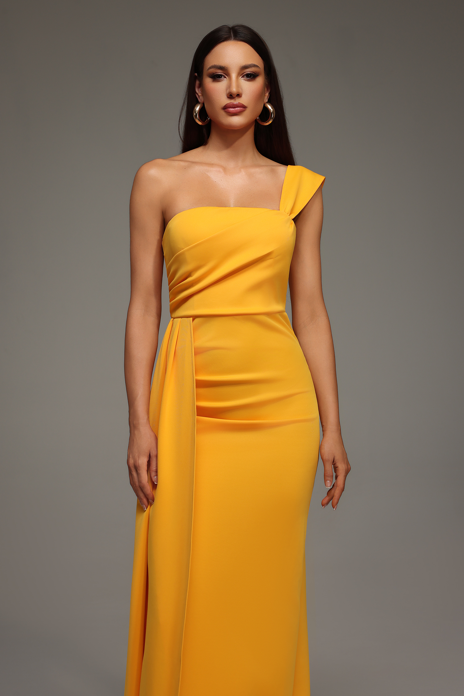 Olapa One Shoulder Slit Maxi Dress