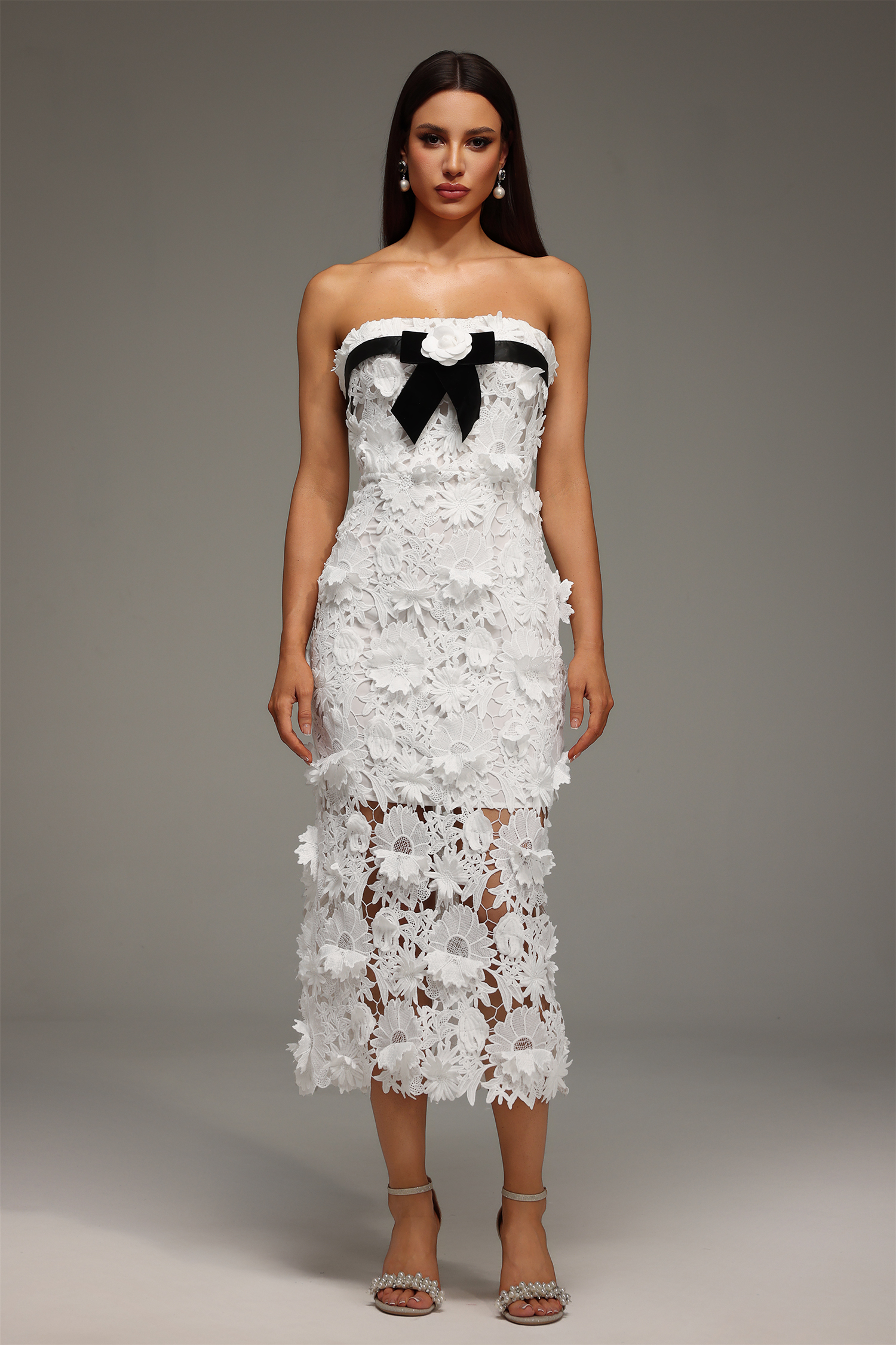 Mio Strapless Lace Flr Maxi Dress