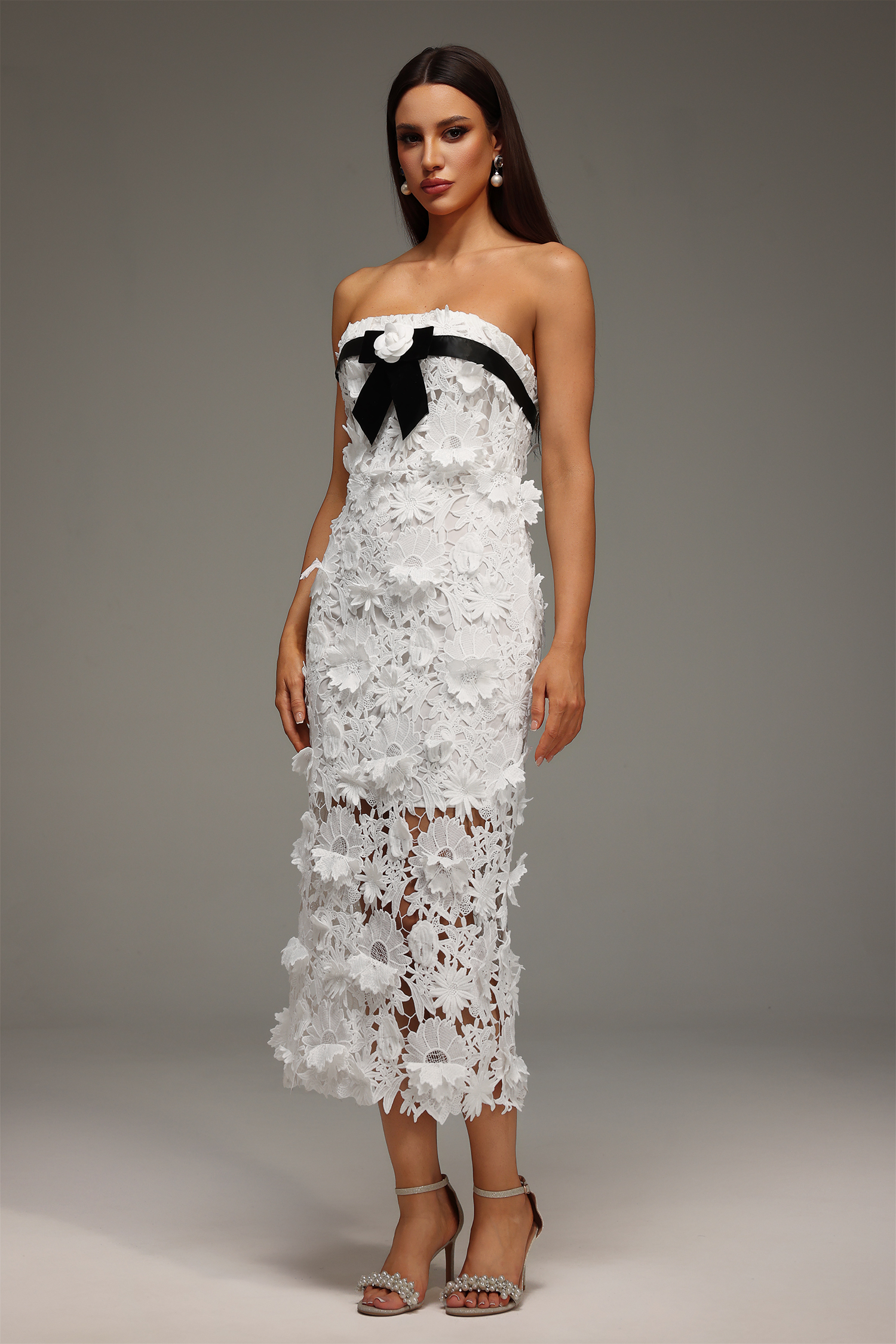 Mio Strapless Lace Flr Maxi Dress