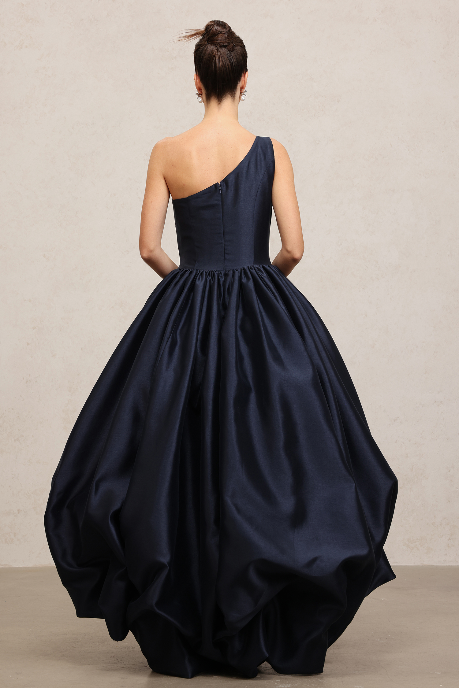 Asymmetric Satin High-Low Gown