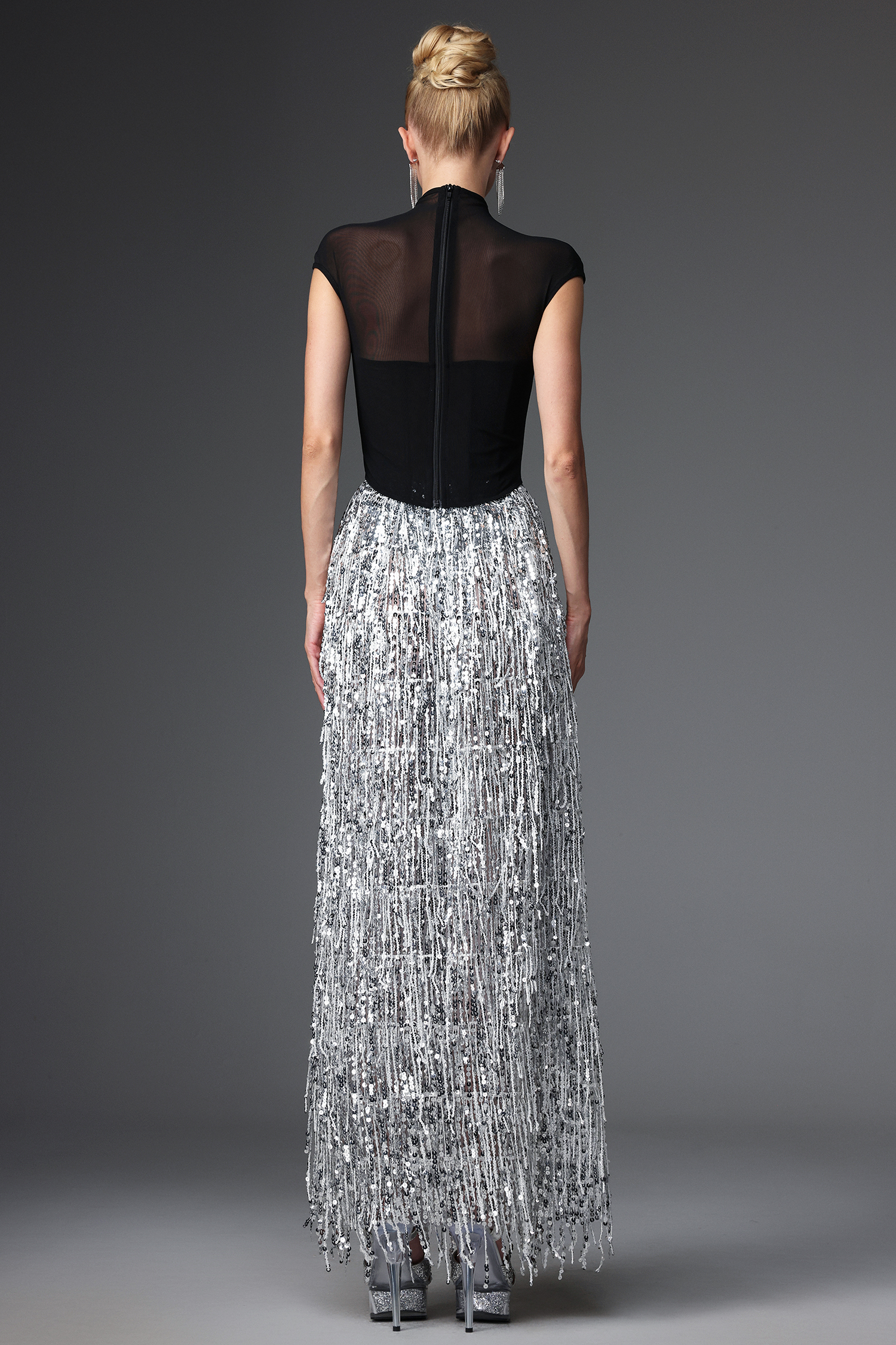 Glamorous Contour Corset Fringe Skirt Two Piece Set