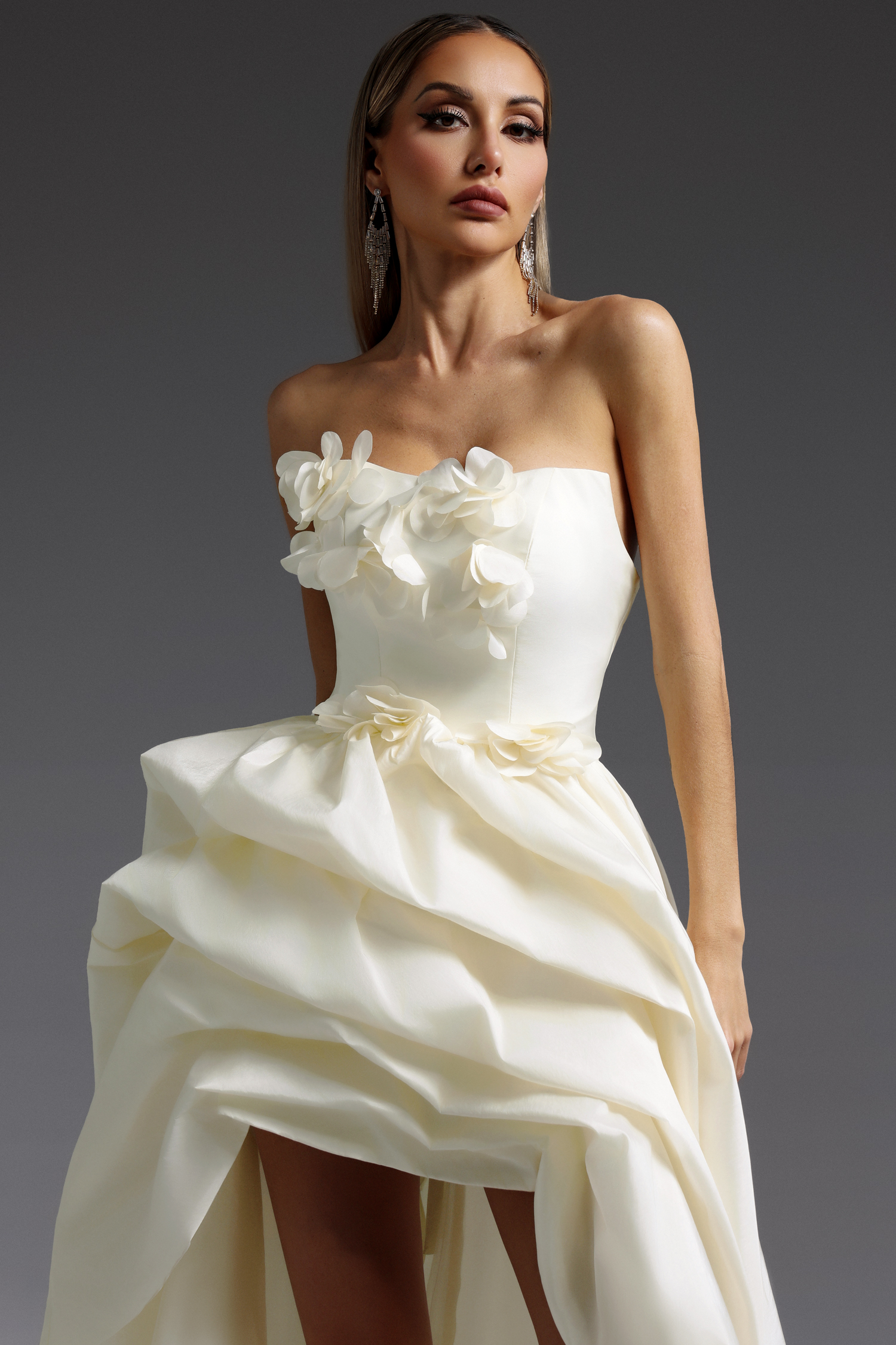 Tabitha Sleeveless Flowers Trailing Maxi Dress