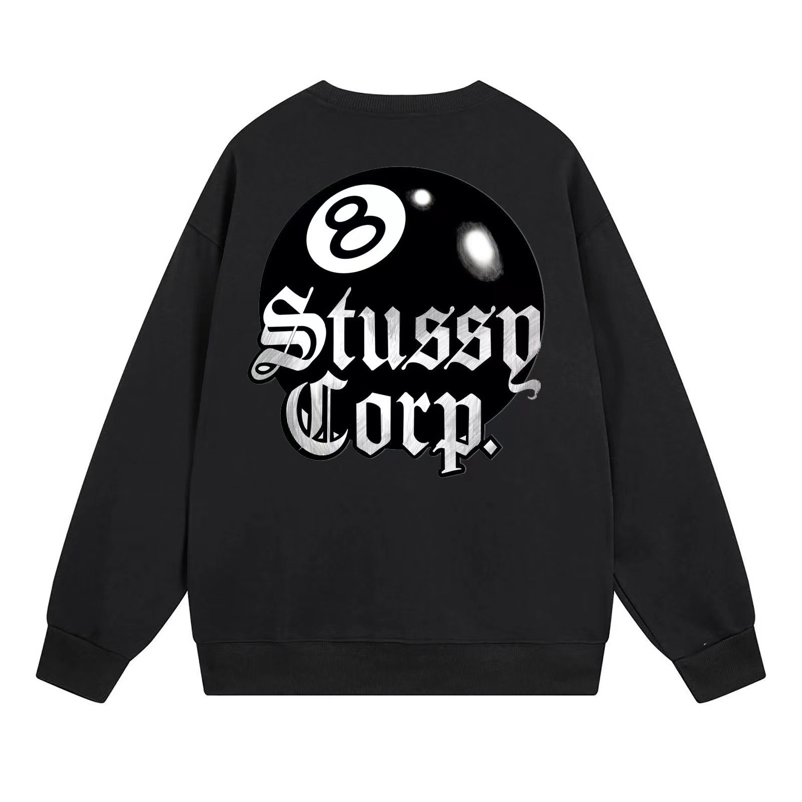 STUSSY black size 8 casual round neck long sleeves – 有限会社