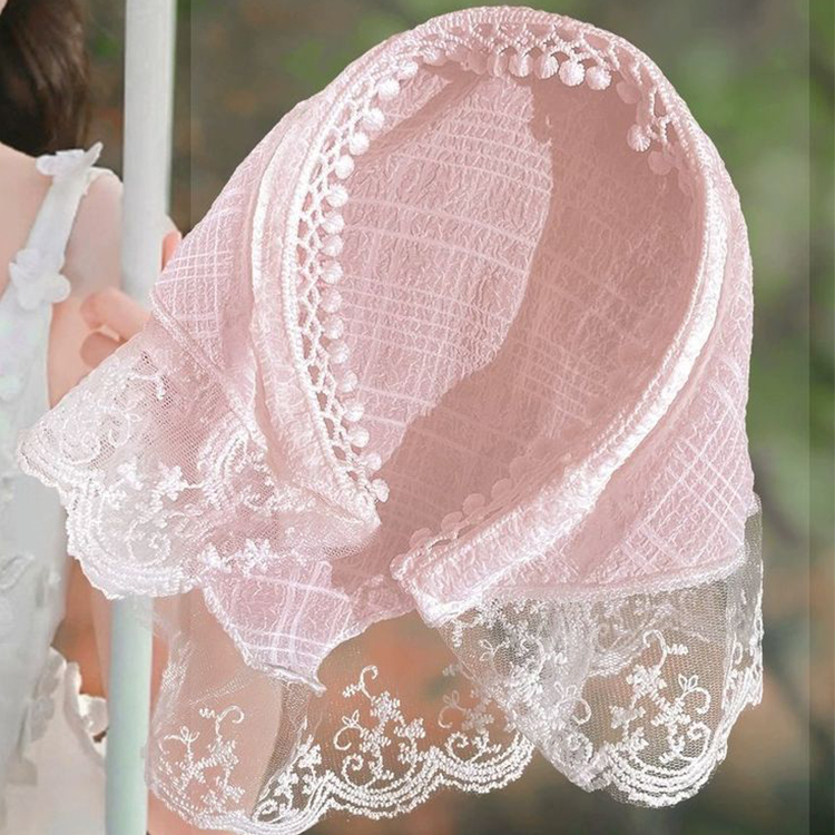 Lazy Headband Style Lace Triangle Scarf