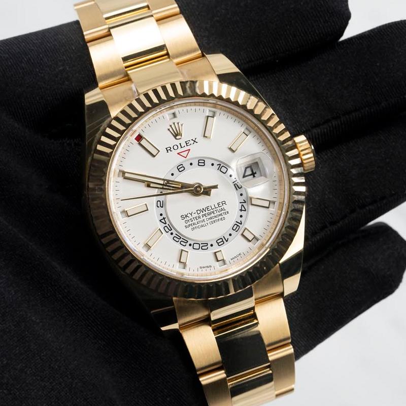 代金引換 ロレックス スカイドゥエラー 自動巻き ホワイト 文字盤  m326938-0005