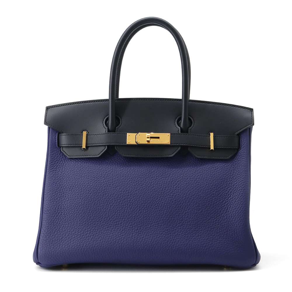HERMES Birkin Touch Blue Encre/ Blue Obscure/ Blue Zelage Togo Leather Sombrero Leather Size 30