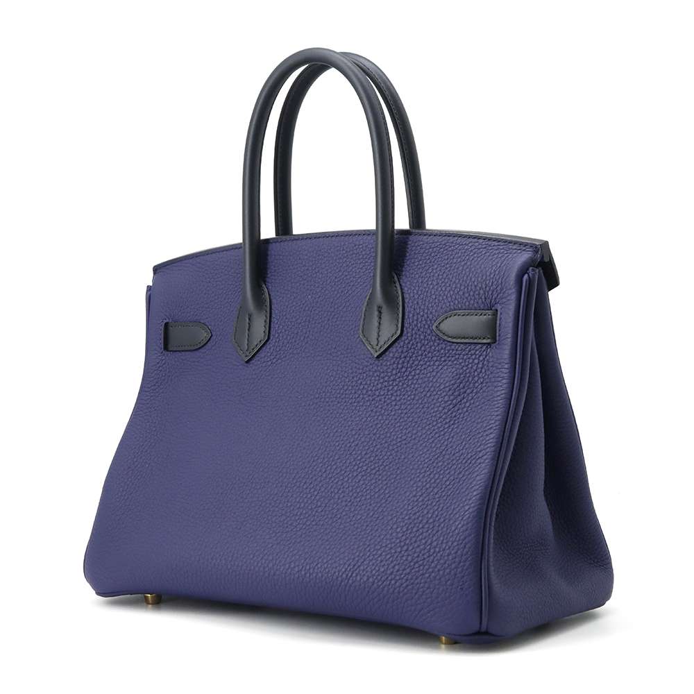 HERMES Birkin Touch Blue Encre/ Blue Obscure/ Blue Zelage Togo Leather Sombrero Leather Size 30