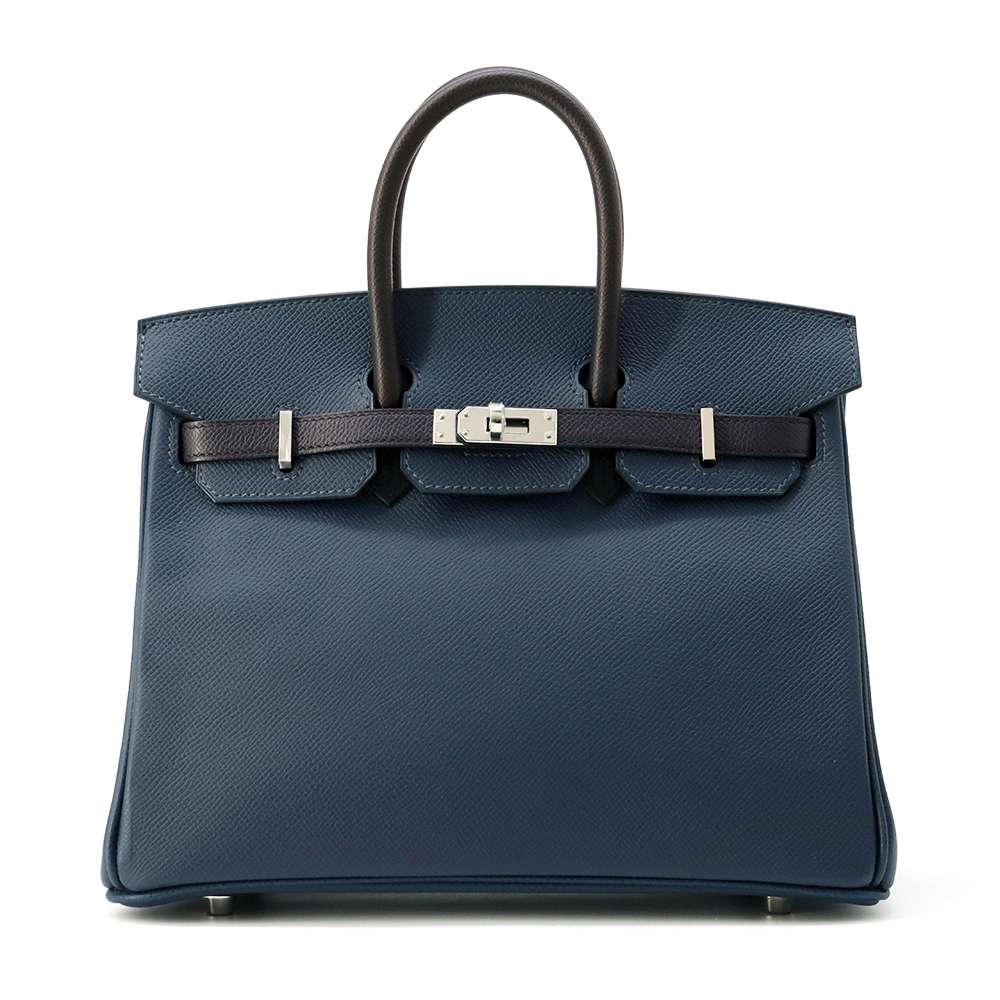 HERMES Birkin tricolor Blue de Prusse/ Blue Indigo/ Black Epsom Size 25