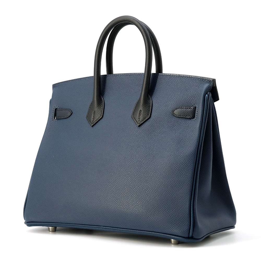 HERMES Birkin tricolor Blue de Prusse/ Blue Indigo/ Black Epsom Size 25