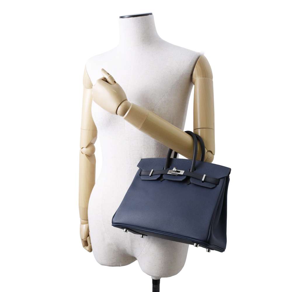 HERMES Birkin tricolor Blue de Prusse/ Blue Indigo/ Black Epsom Size 25