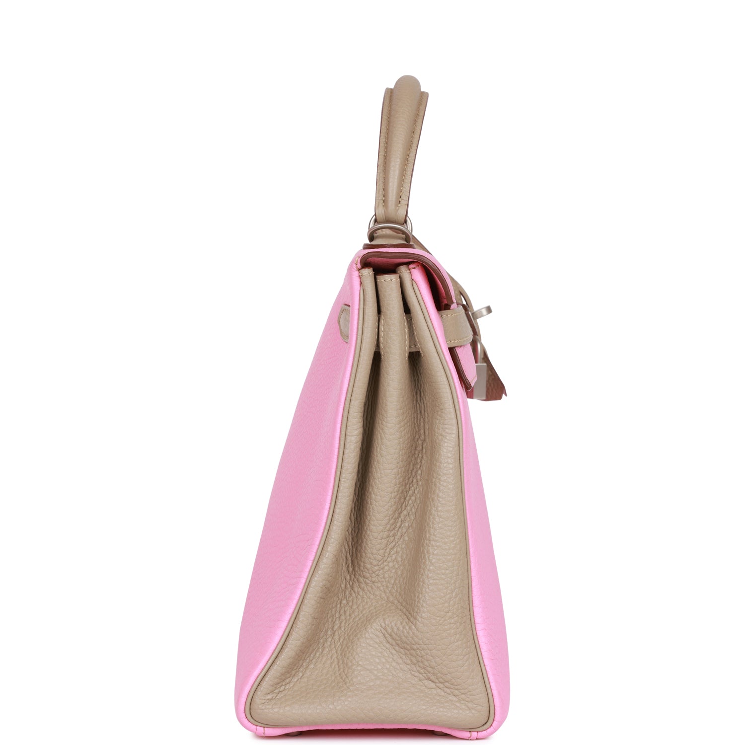 エルメス スペシャルオーダー ケリー 32 リターン ブルバンガム × グリ・トゥルテル クレマンス ブラッシュドパラジウム金具