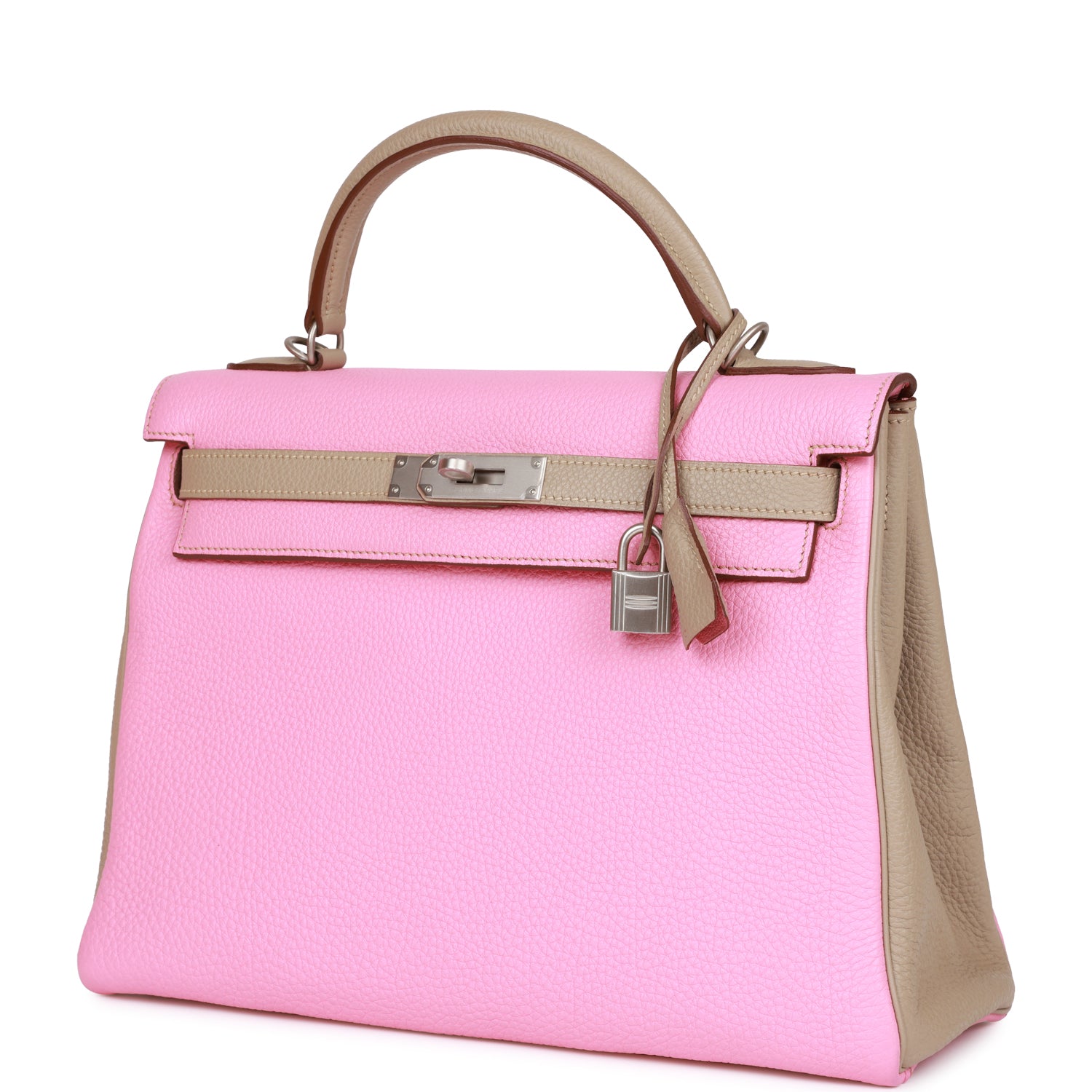 エルメス スペシャルオーダー ケリー 32 リターン ブルバンガム × グリ・トゥルテル クレマンス ブラッシュドパラジウム金具