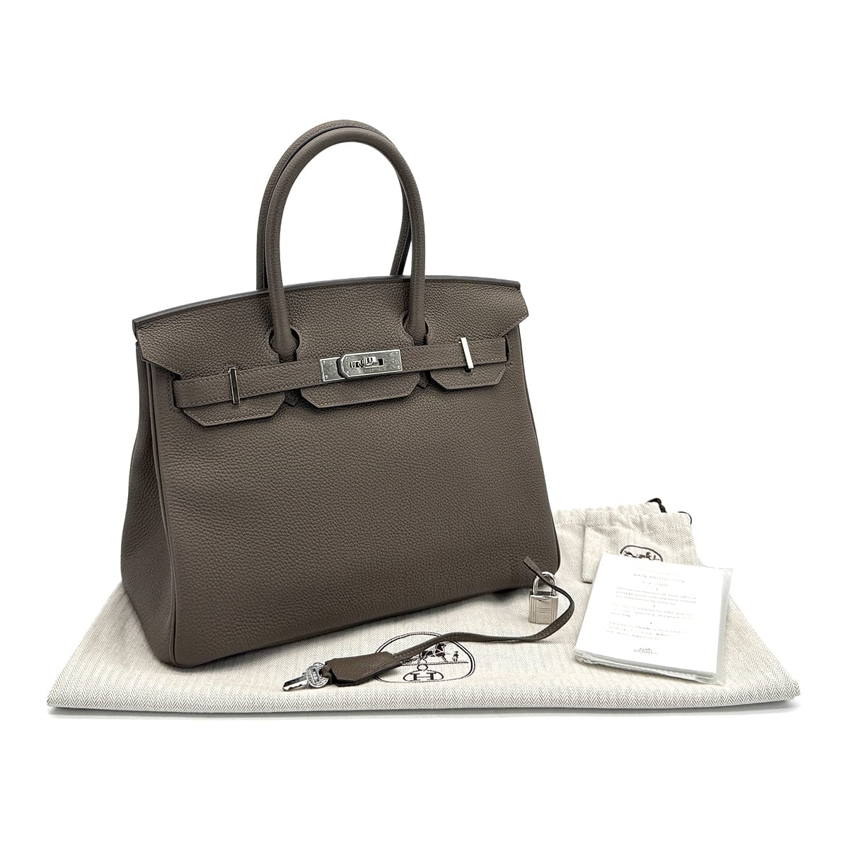 HERMES バーキン 30 トープ トゴ ハンドバッグ 2015年製 T刻印 パラジウム金具 90320995