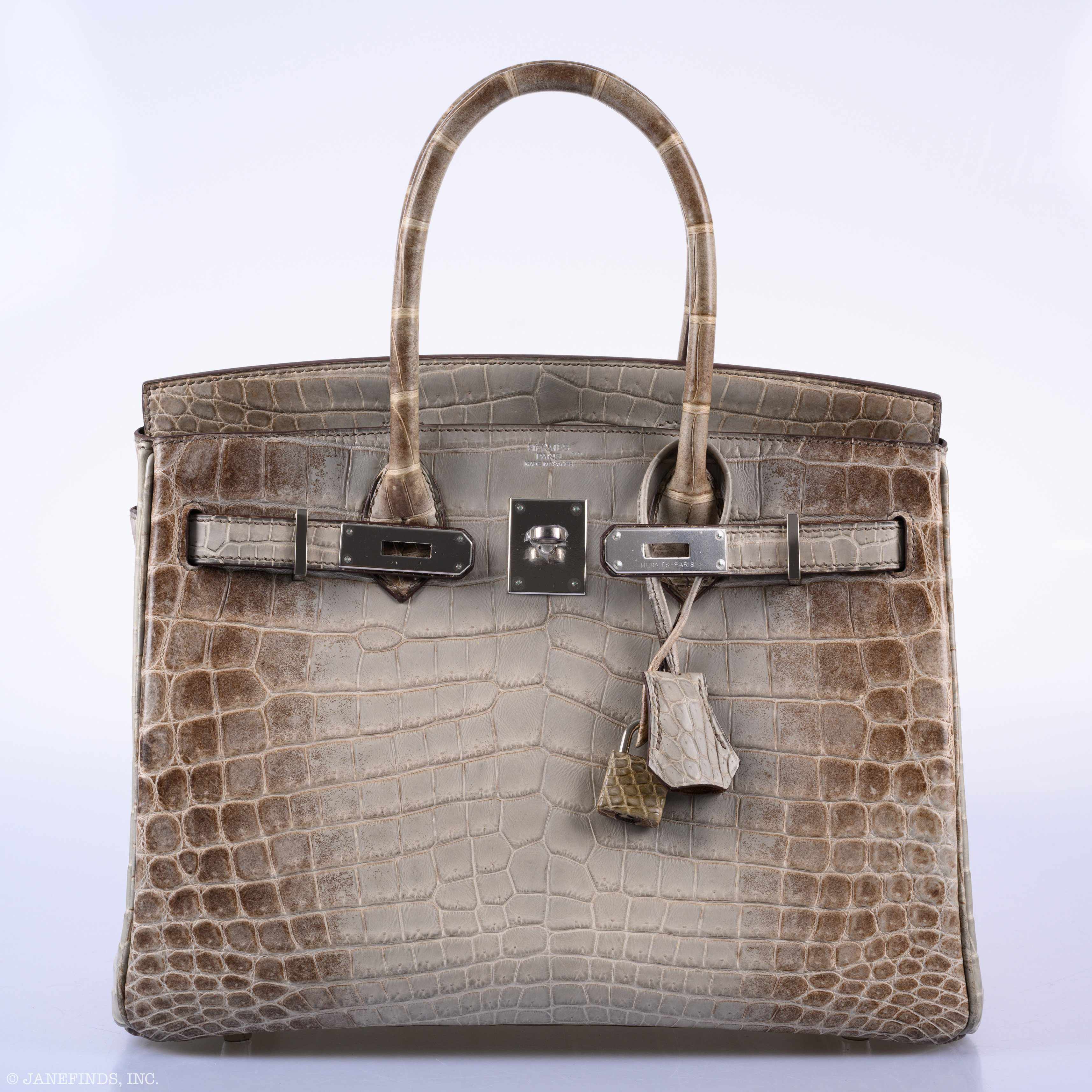 HermesBirkin 30 Gris Cendre Himalayan Niloticus Crocodile Palladium Hardware