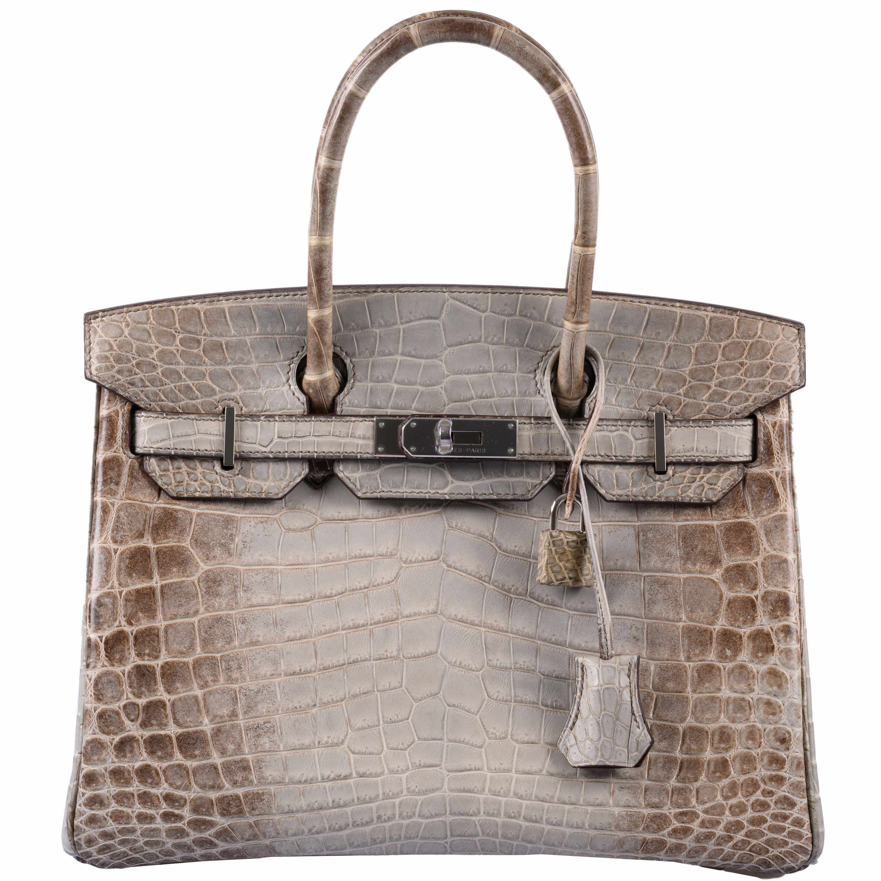 HermesBirkin 30 Gris Cendre Himalayan Niloticus Crocodile Palladium Hardware