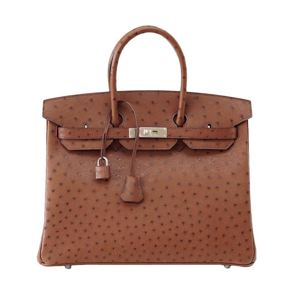 HermesBirkin 35 Ostrich Etrusque Bag PHW