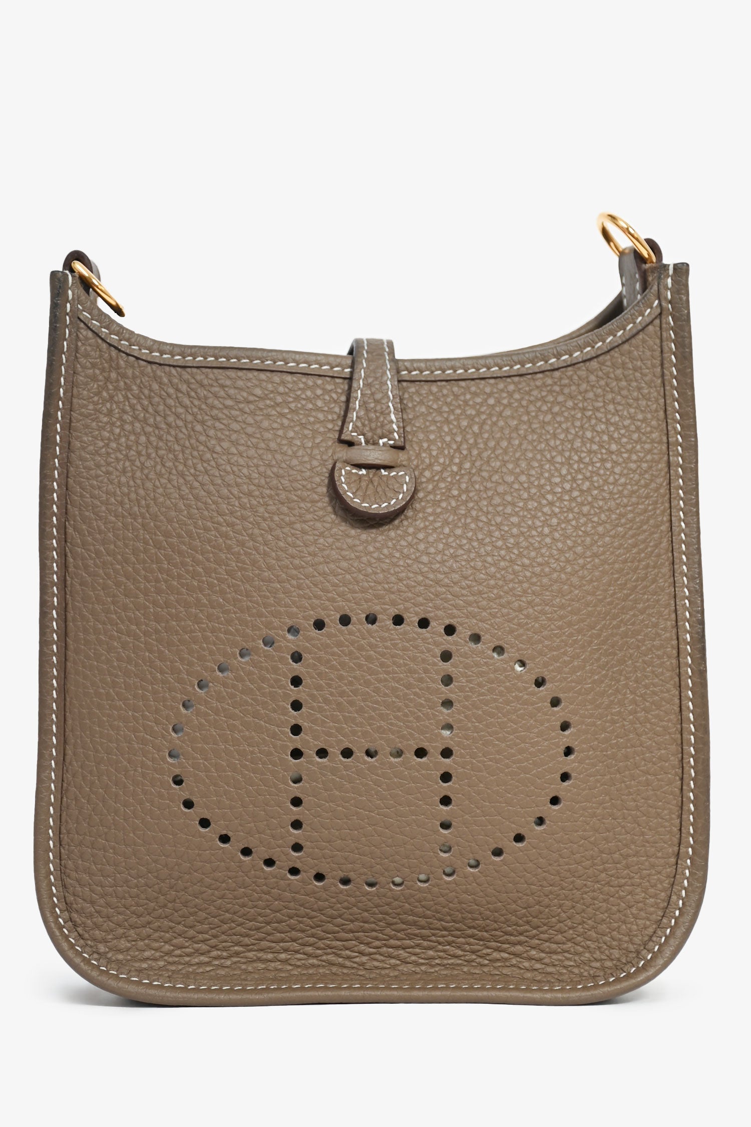 Hermès 2023年 エトゥープ クレマンスレザー エヴリン16 TPM クロスボディ（ネイビーブルーストラップ付き）