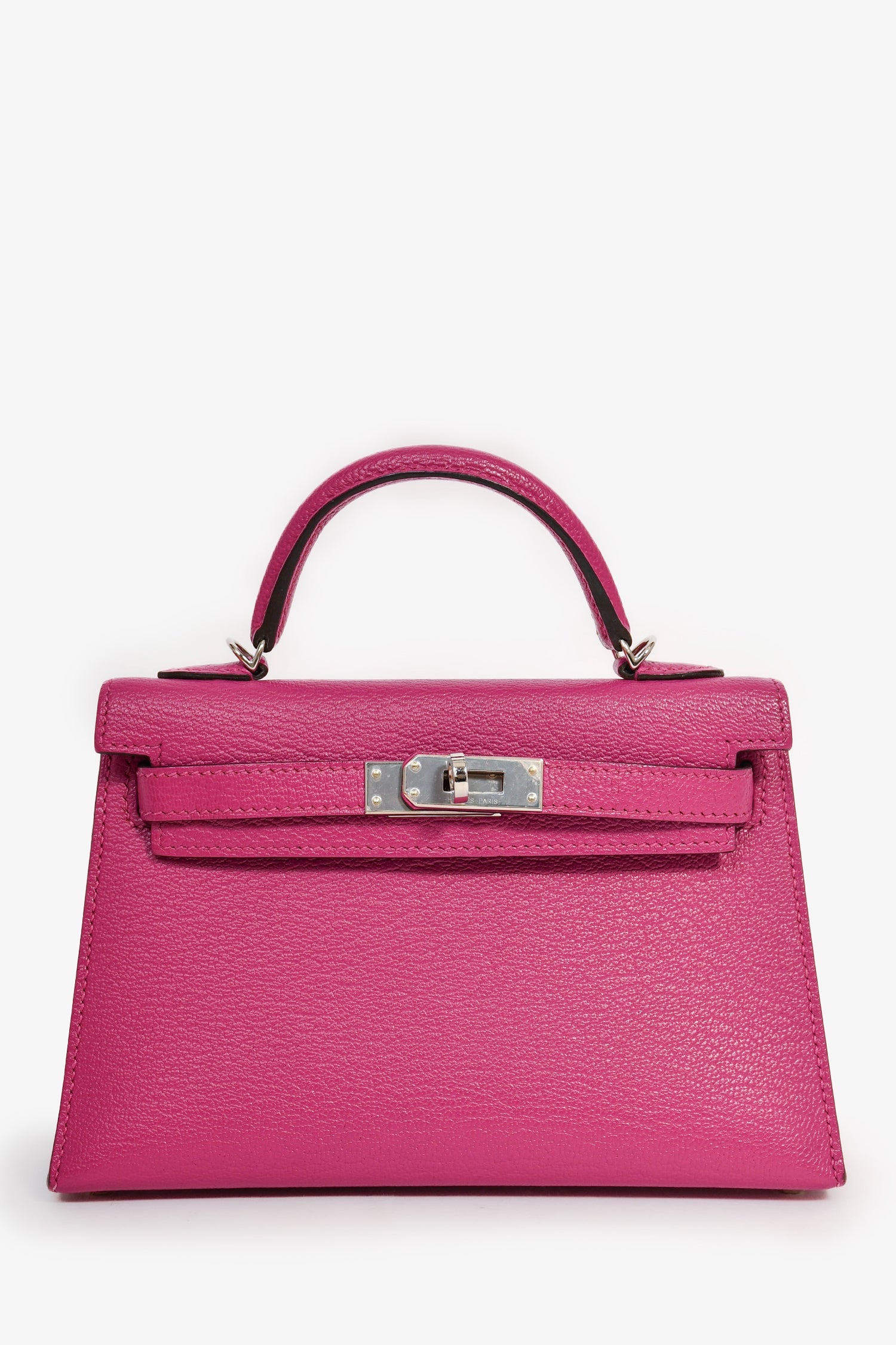 Hermès 2018年 ローズプープル ミゾール・シェーブルレザー ミニケリー パラジウム金具（PHW）