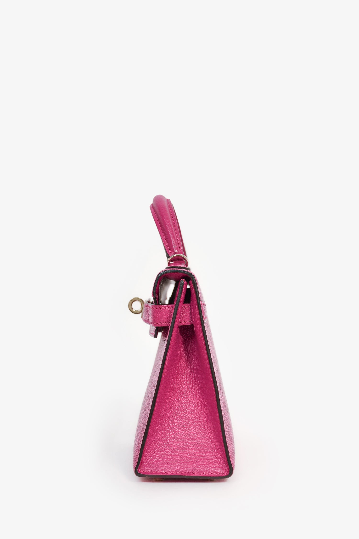 Hermès 2018年 ローズプープル ミゾール・シェーブルレザー ミニケリー パラジウム金具（PHW）