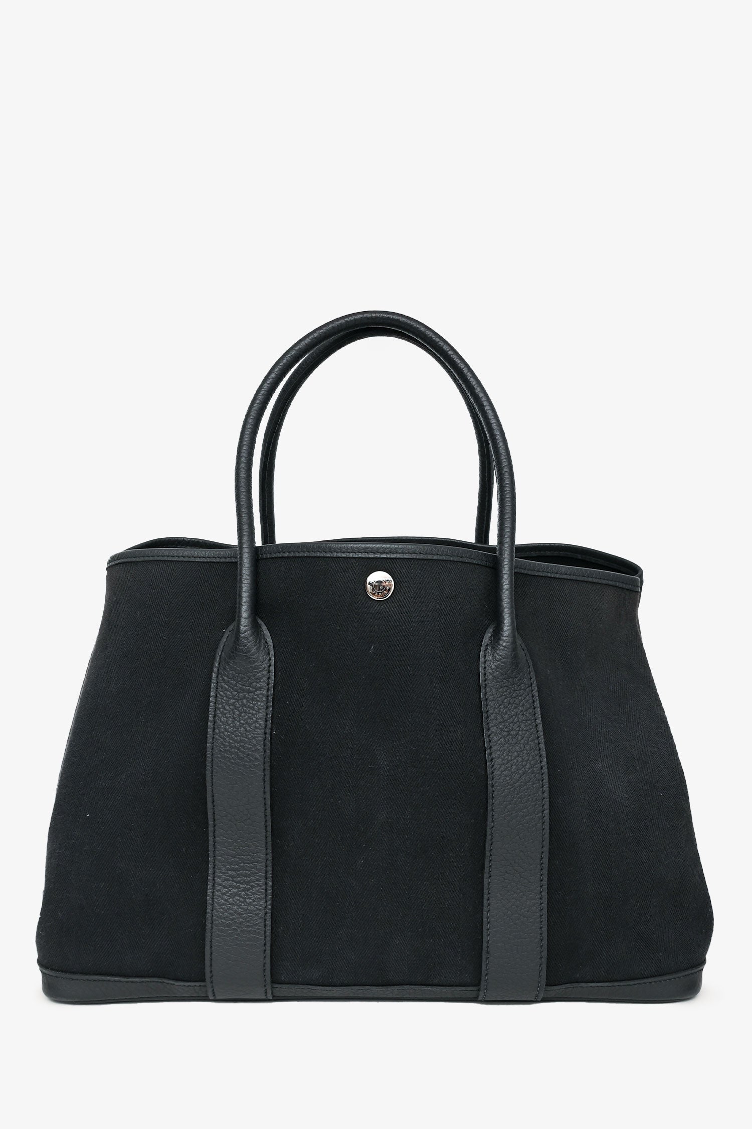 Hermès 2014年 ブラック トワルキャンバス／レザー ガーデンパーティ 36