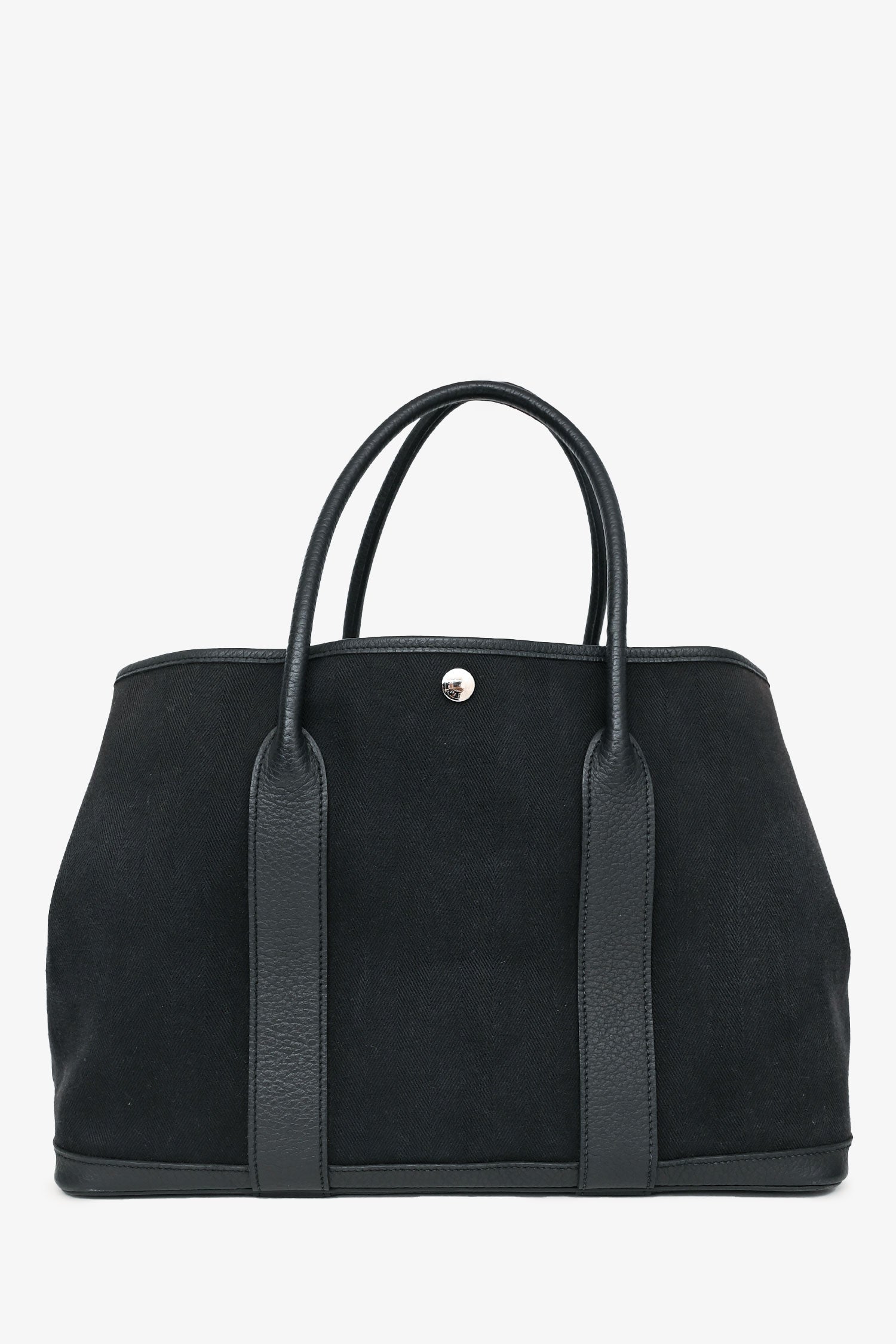 Hermès 2014年 ブラック トワルキャンバス／レザー ガーデンパーティ 36