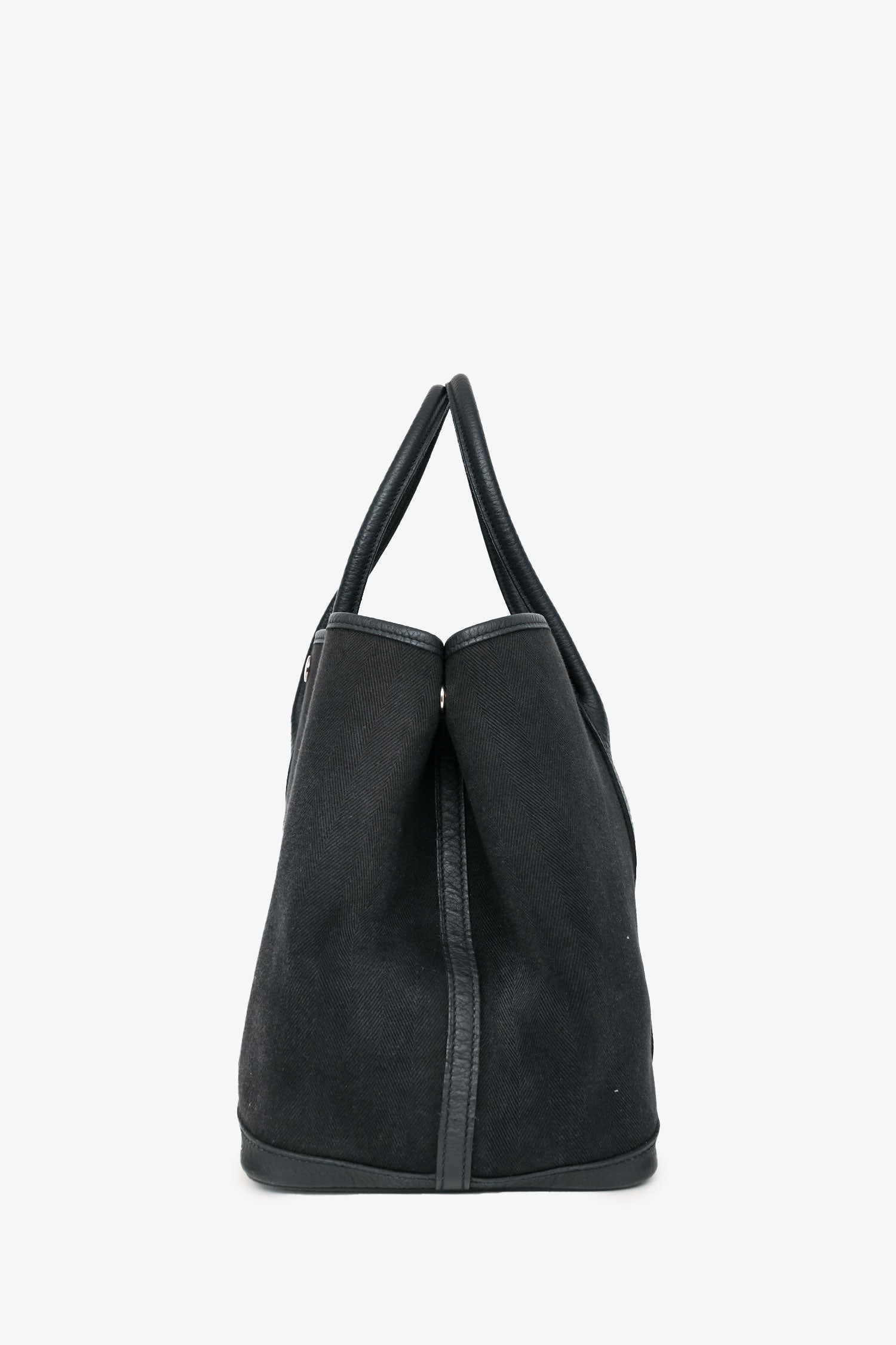 Hermès 2014年 ブラック トワルキャンバス／レザー ガーデンパーティ 36