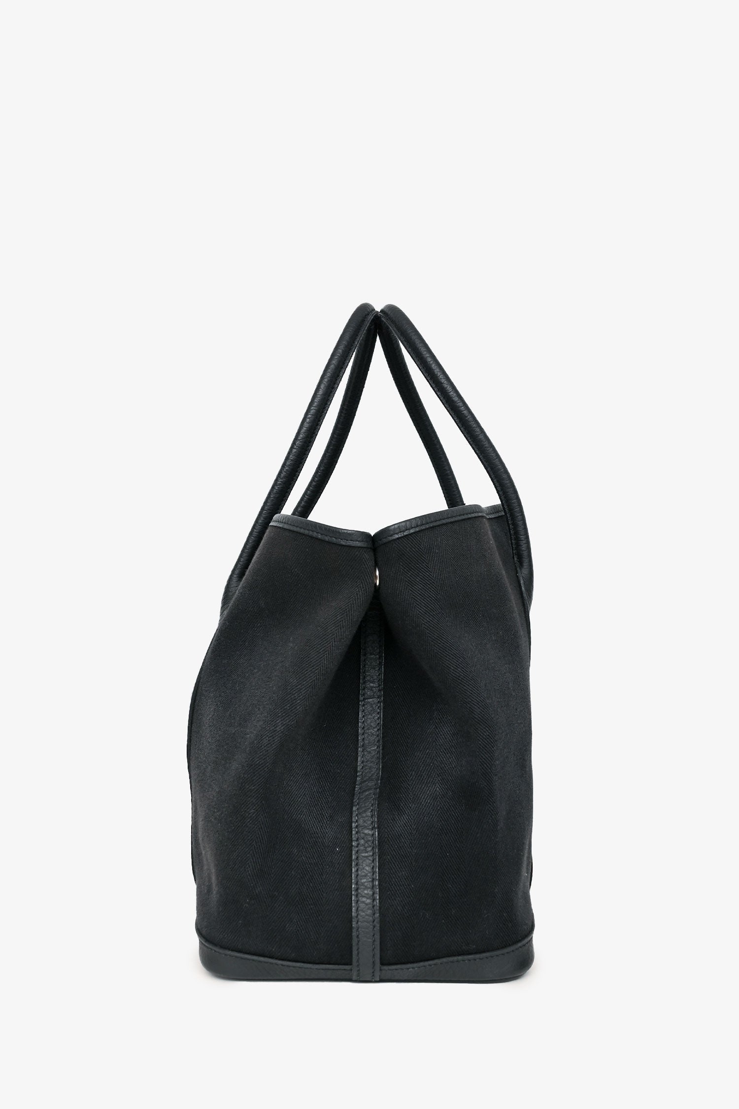 Hermès 2014年 ブラック トワルキャンバス／レザー ガーデンパーティ 36