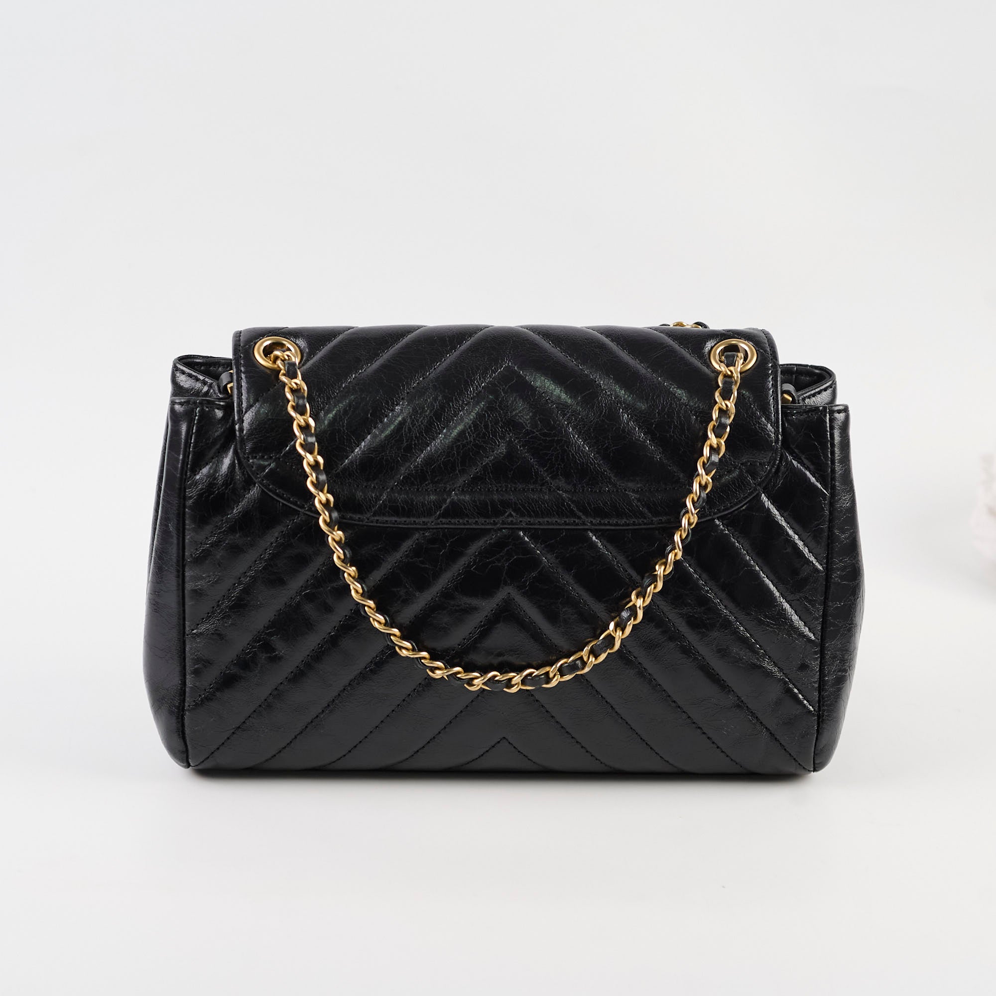 Chanel Hampton Flap Black Aged Calfskin