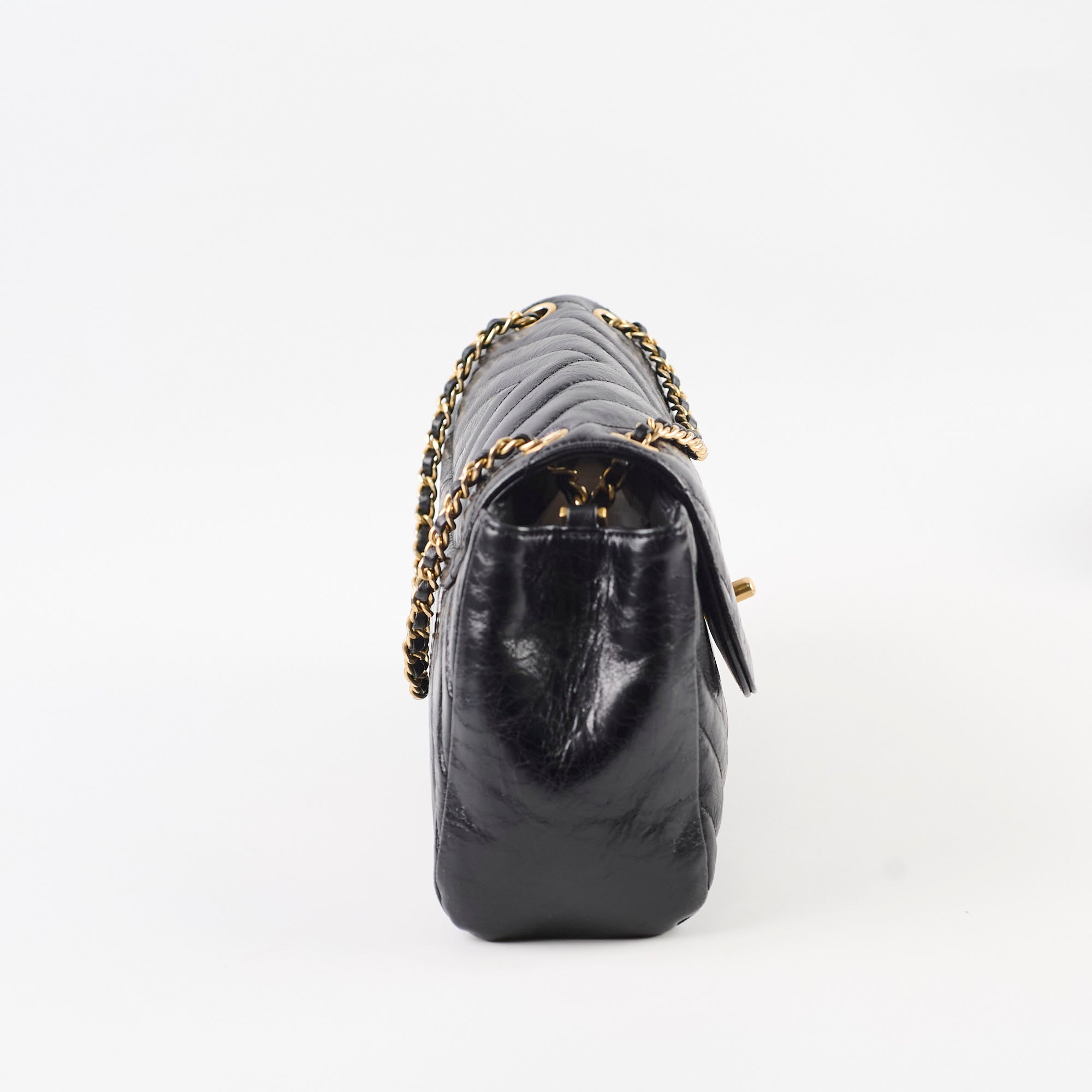 Chanel Hampton Flap Black Aged Calfskin