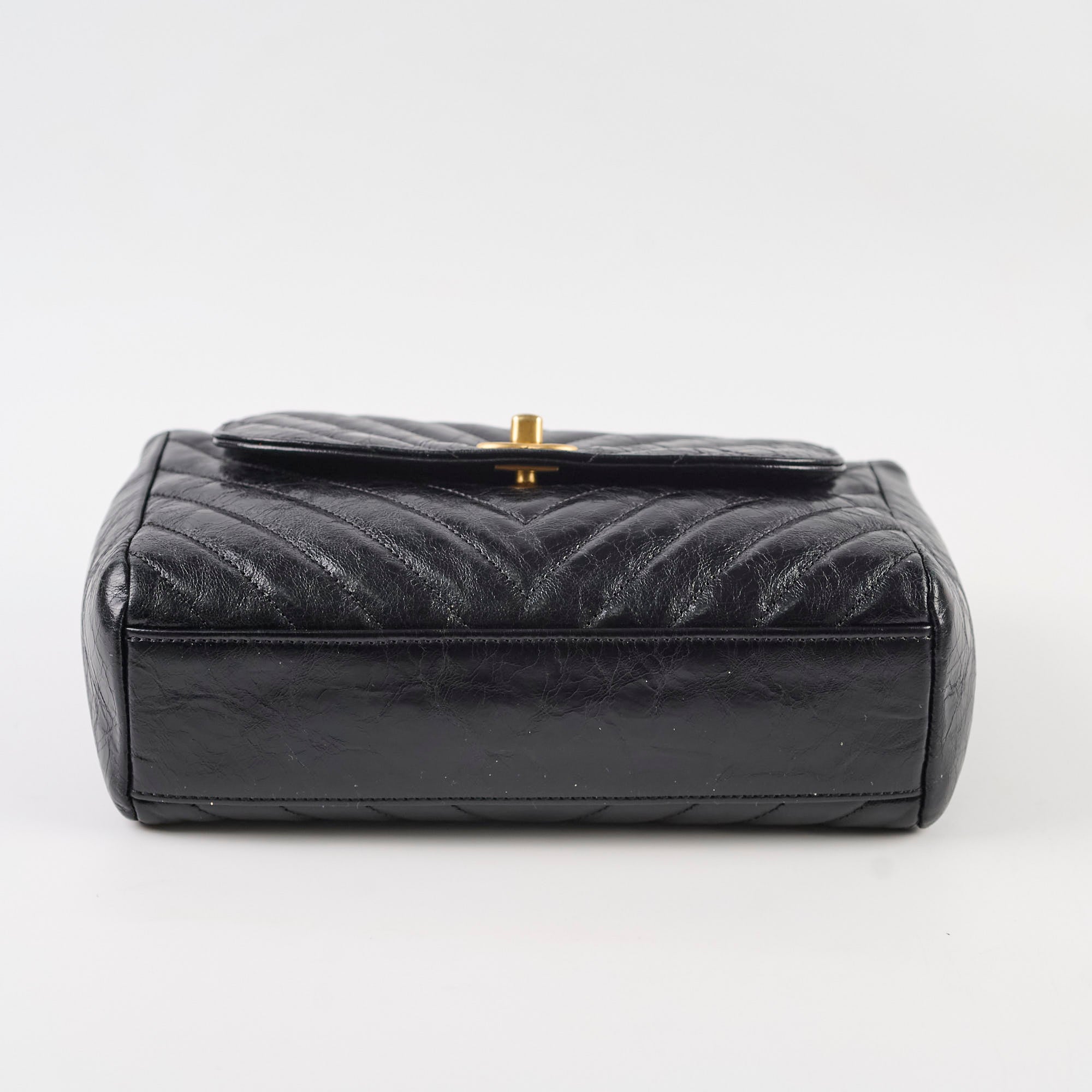 Chanel Hampton Flap Black Aged Calfskin