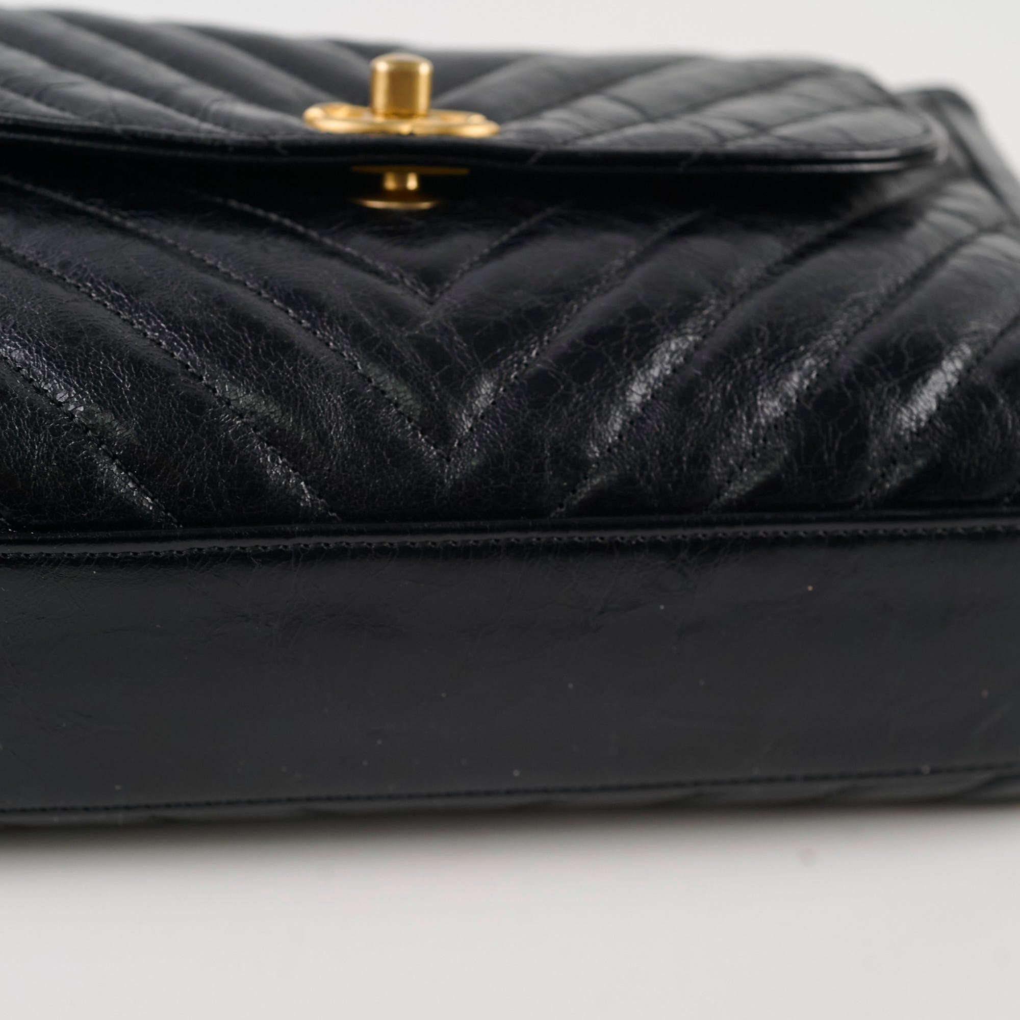 Chanel Hampton Flap Black Aged Calfskin