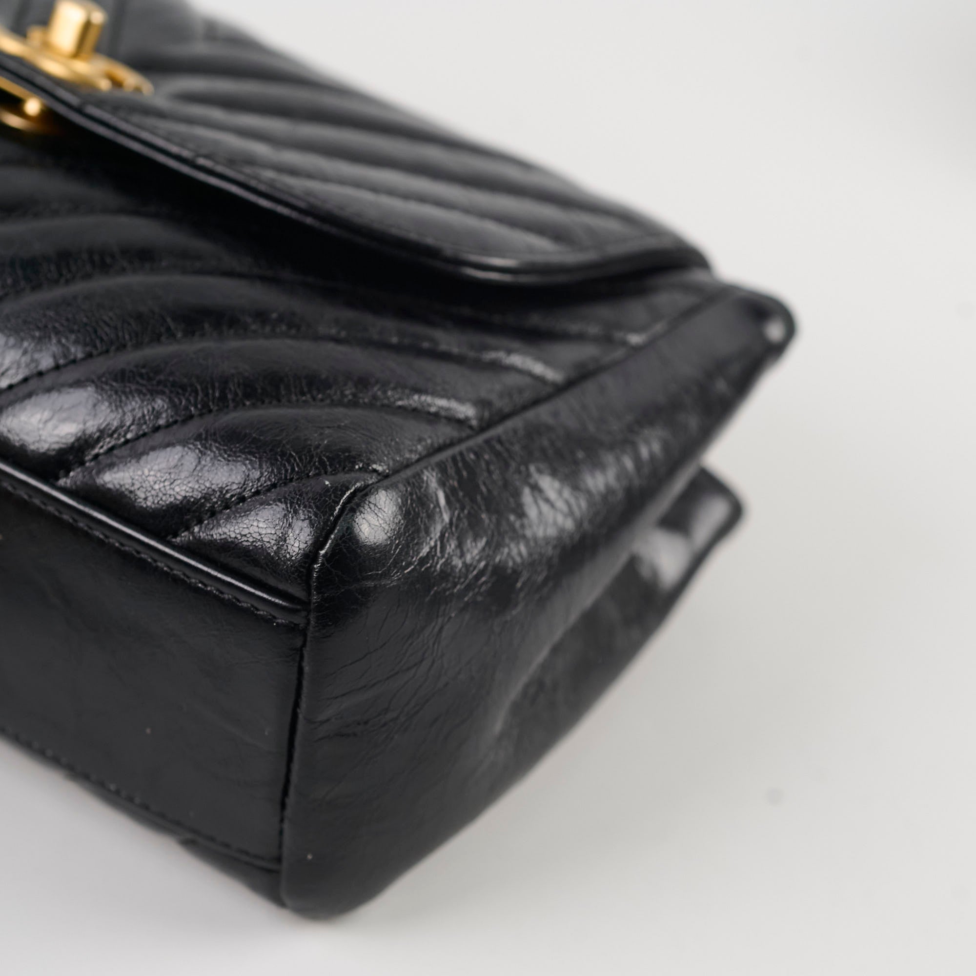 Chanel Hampton Flap Black Aged Calfskin