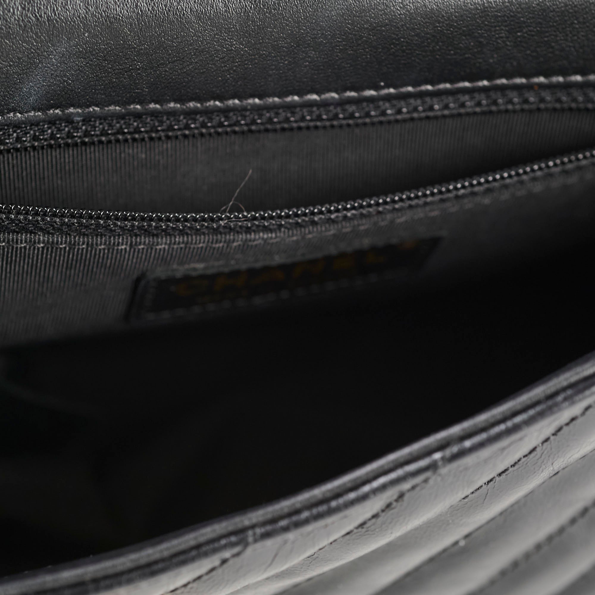 Chanel Hampton Flap Black Aged Calfskin