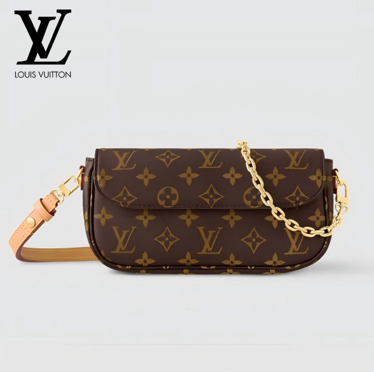 LOV レディース LV ウォレット・オン・チェーン アイビー ブラウン モノグラム コーテッドキャンバス 財布