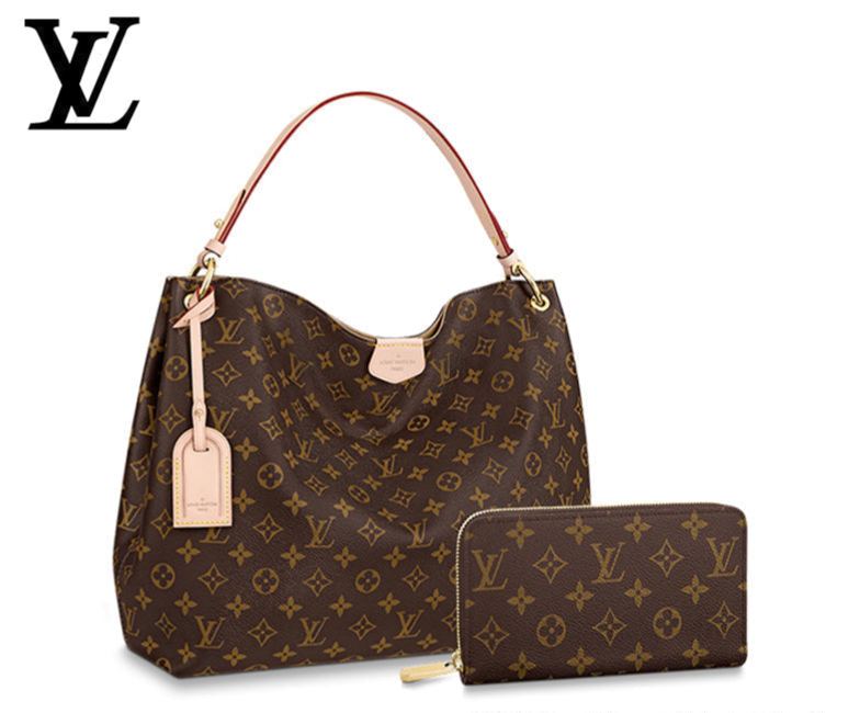 [Only 1]LOUIS VUITTON グレースフル MM 長財布 2点セット お得 Ref:M43704+M60017