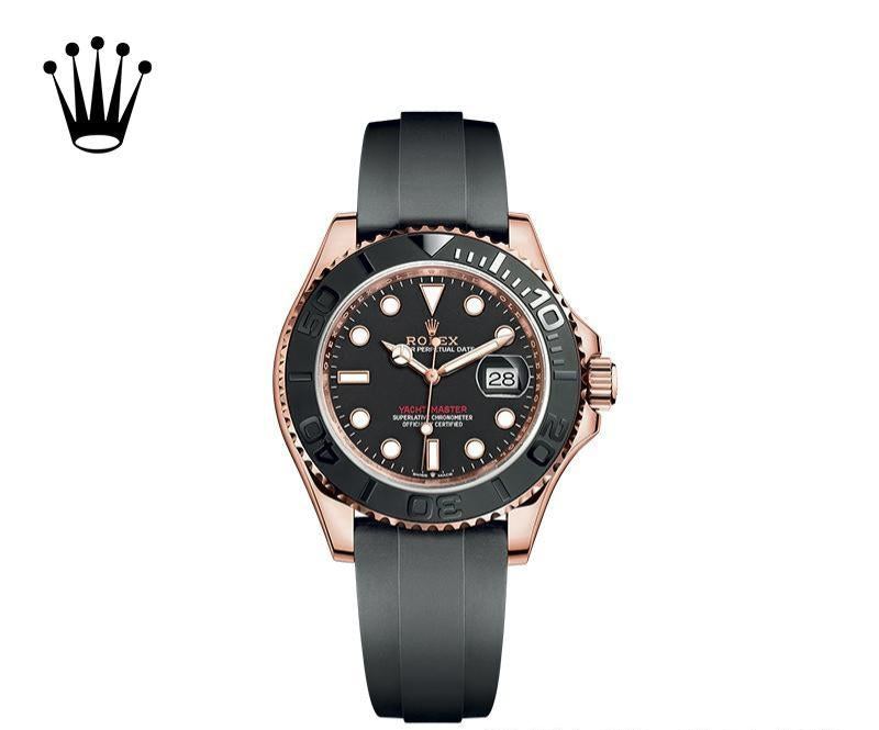 代金引換 ロレックス ヨットマスター 自動巻き ブラック 文字盤 ローズゴールド m126655-0002
