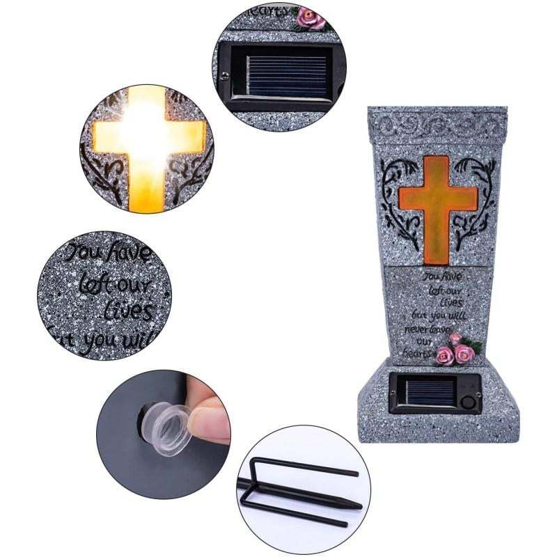 💐🕯️Solar-powered Cross Angel Flowerpot Cemetery Vase