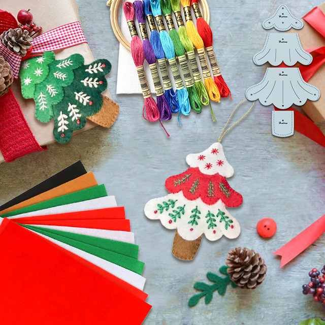 🔥HOT SALE - 49% OFF🔥-DIY Felt Christmas Tree Ornament Sewing Template – With Tutorial
